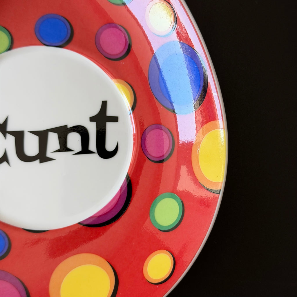 Funky Retro Cunt Decorative Plate, Colourful Statement Dish