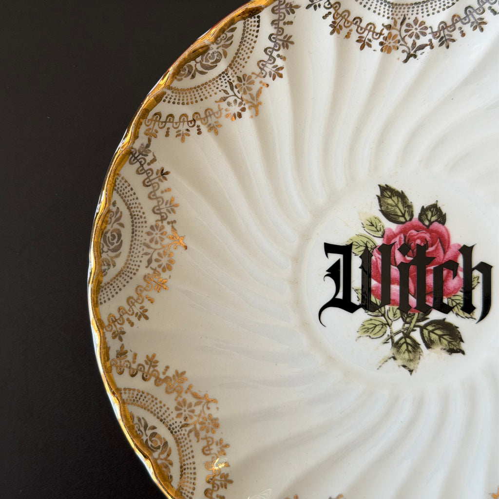 Witch Vintage China Decorative Saucer Plate