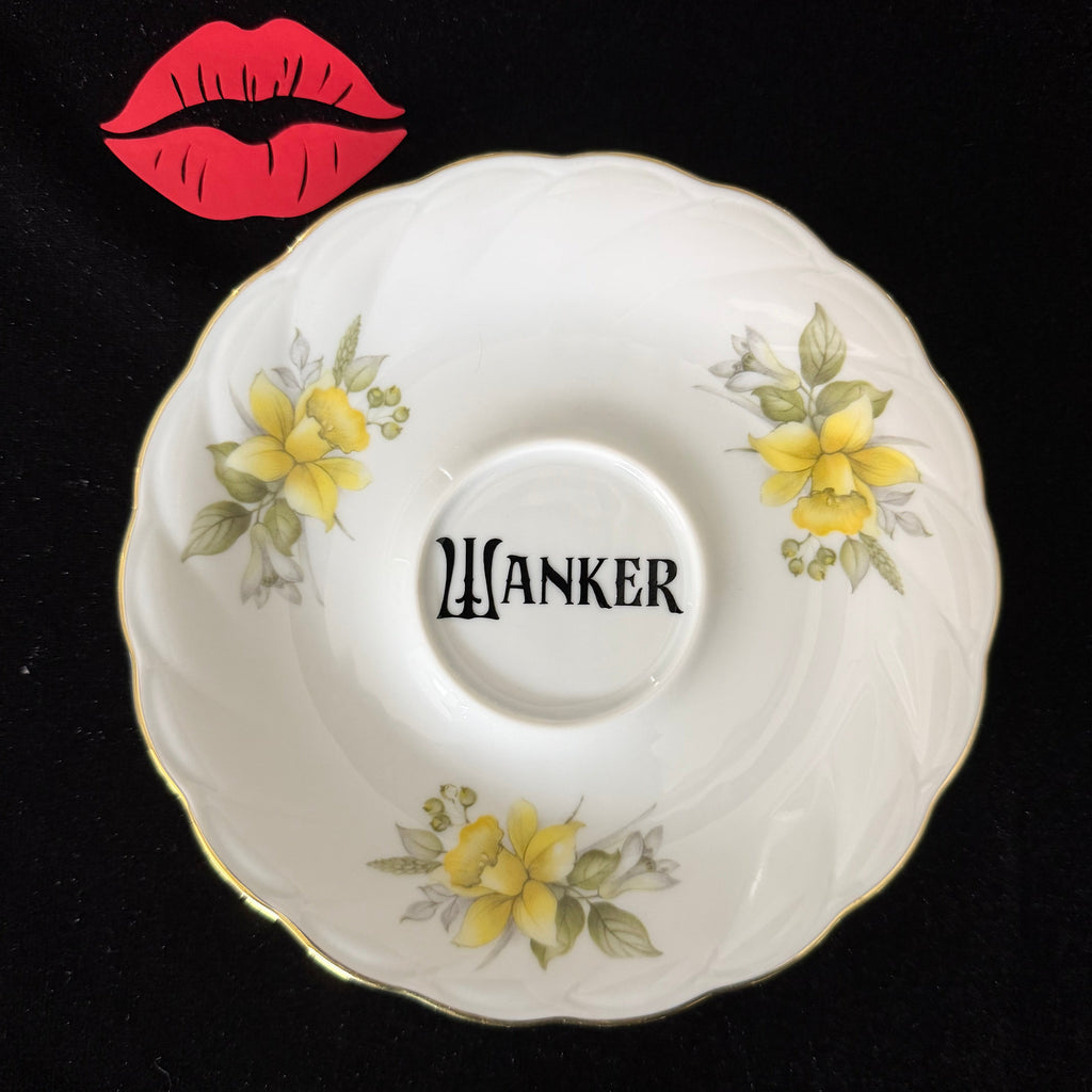 "Wanker" Vintage Porcelain Decorative Plate | Sweary Gift | Sassy Swears
