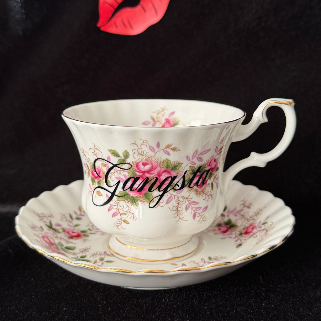 Gangsta Vintage Royal Albert Bone China Statement Cup & Saucer, Home Decor