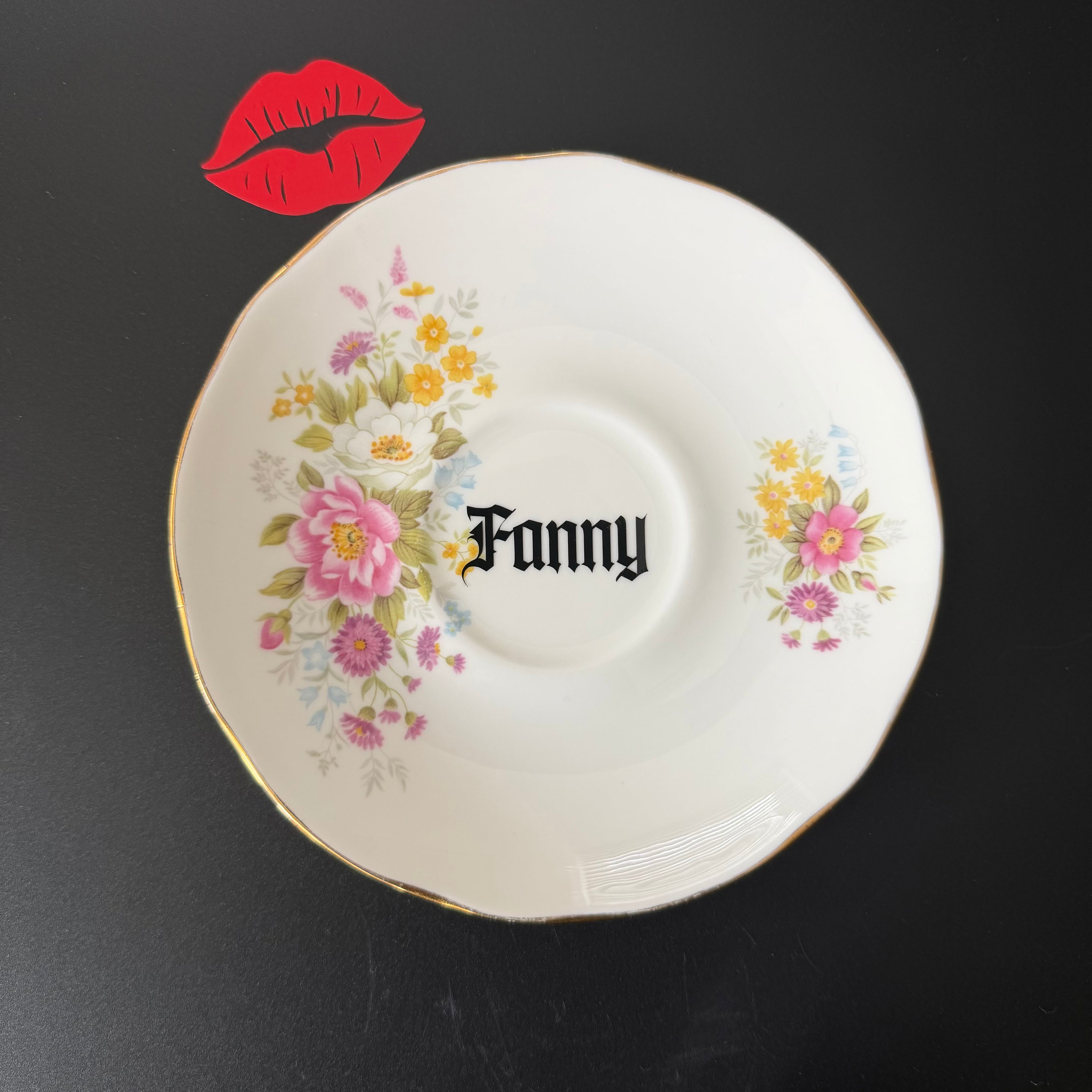 "Fanny" Vintage Bone China Decorative Plate, Sweary Gift,  Sassy Swears