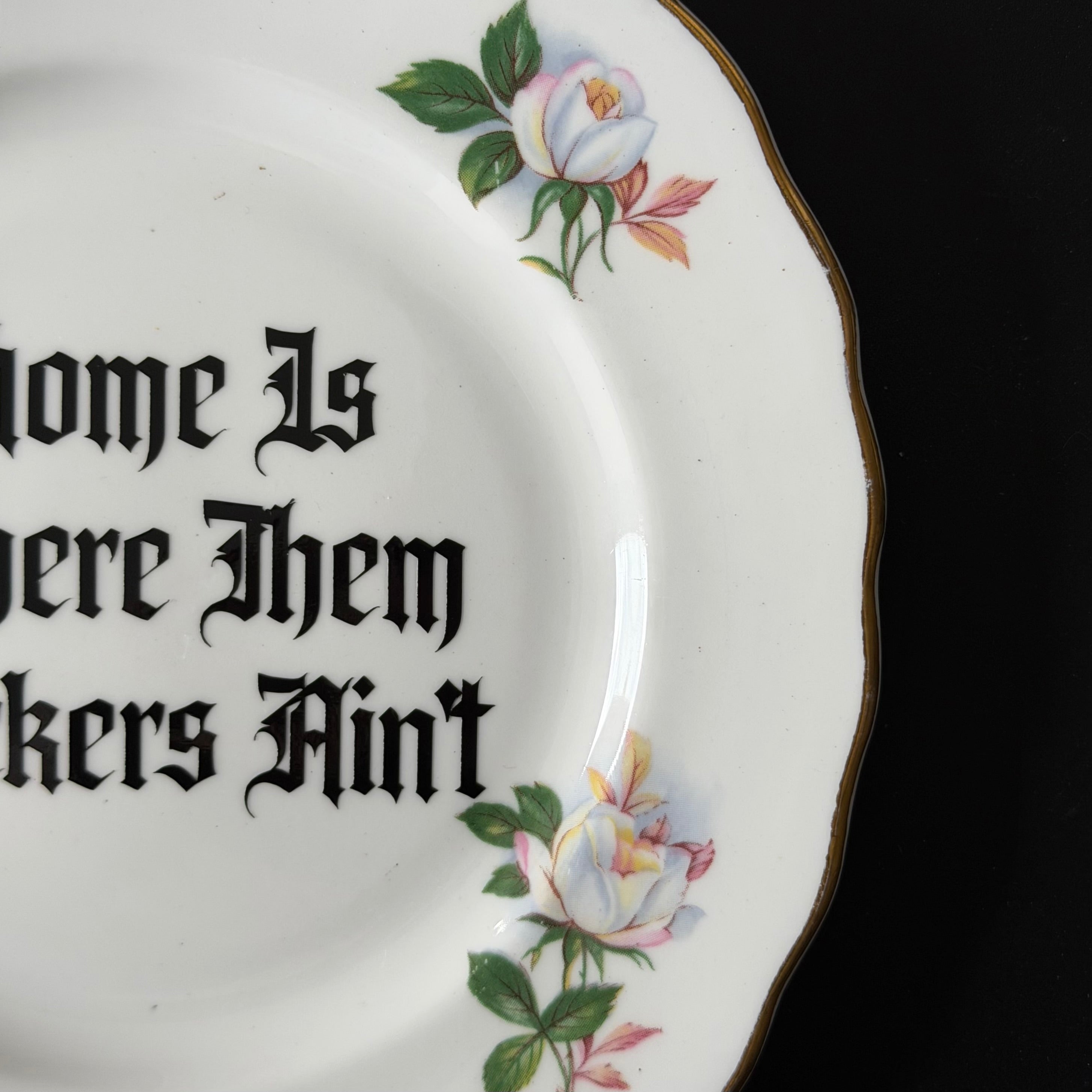 "Home Is Where Them Fuckers Ain't" Funny Rude Family Decorative Plate | Sweary Gift