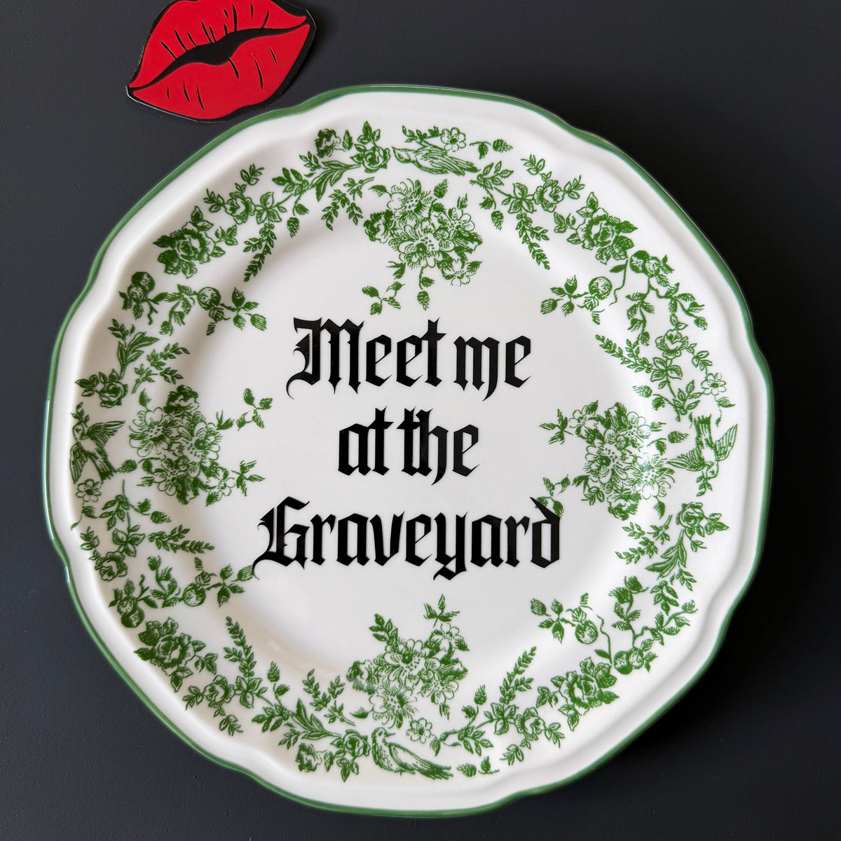 Meet Me At The Graveyard, Gothic Porcelain Plate