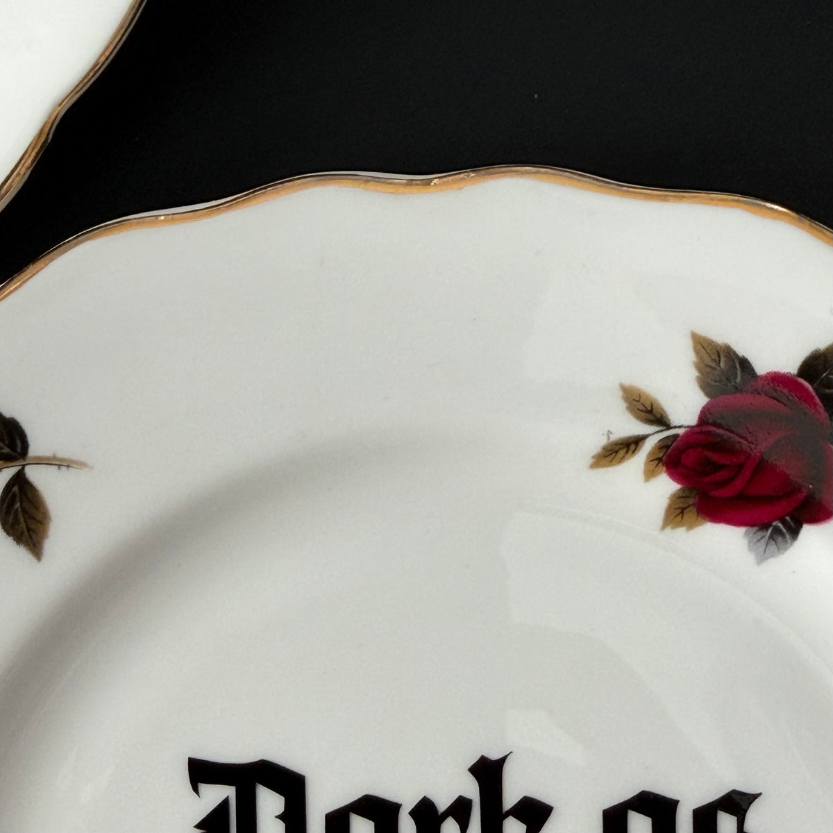 Sweet as Sin / Dark as Fuck - Set of 2 Vintage Sweary Bone China Plates