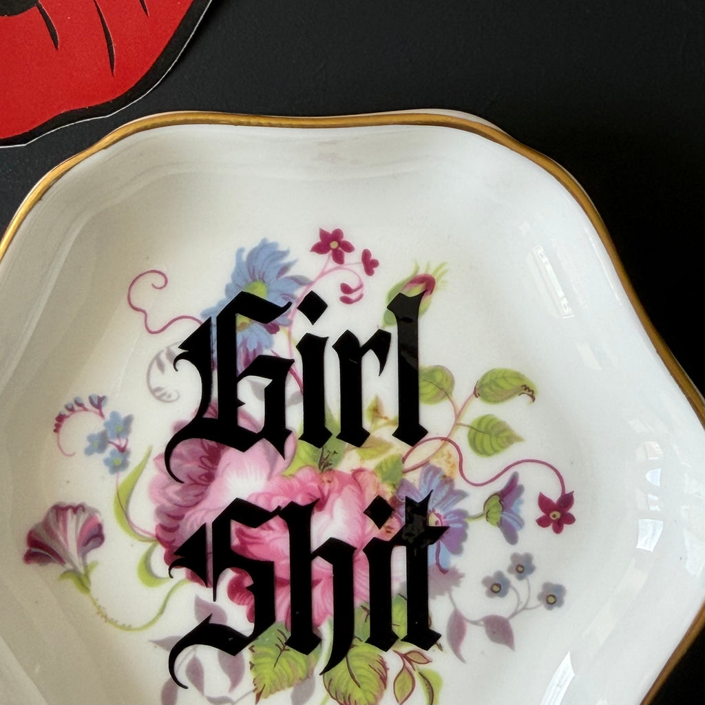 Girl Shit Vintage Coalport Bone China Dish