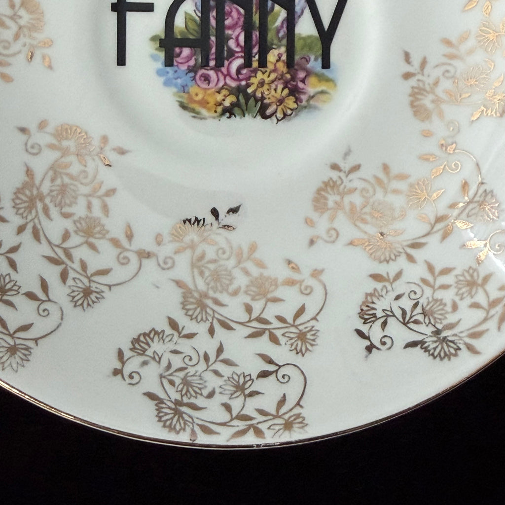 "Fanny" Vintage Bone Porcelain Decorative Plate | Sweary Gift | Sassy Swears