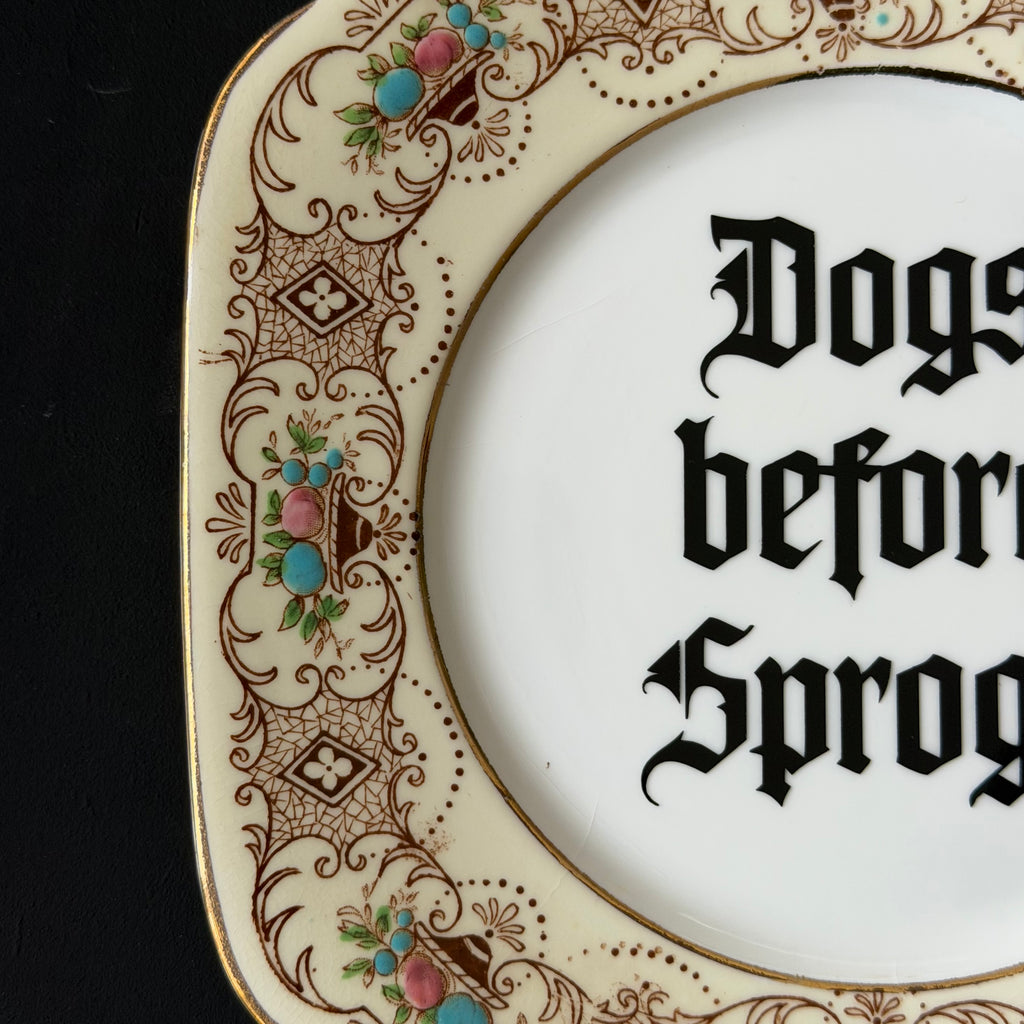 Dogs Before Sprogs, Vintage Roslyn China Plate