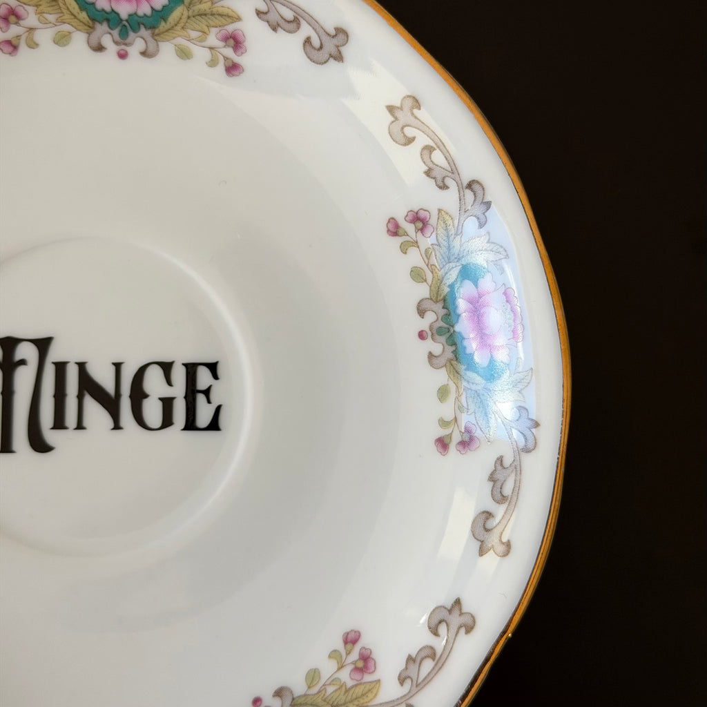 Minge Vintage Bone China Saucer, Funny Sweary Upcycled China Plate