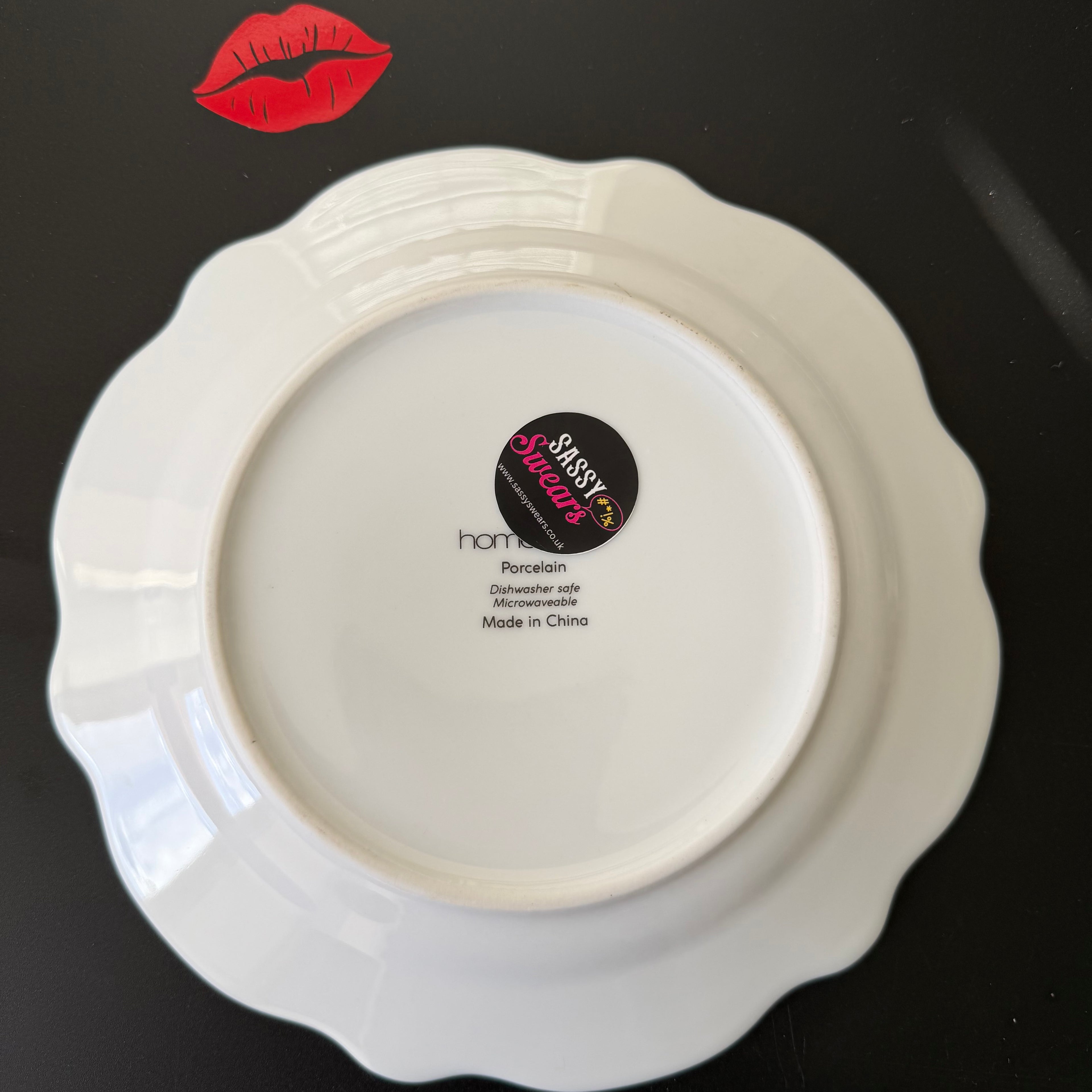 Shit On It Plate, Funny Sweary Decor, Modern Black and White Statement Decor