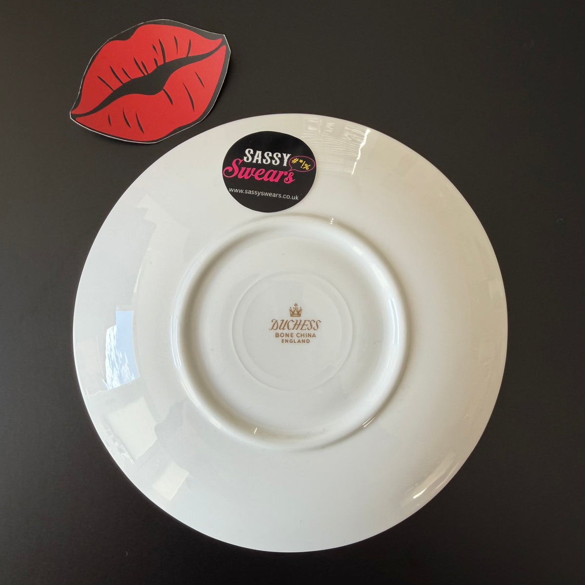 Minge Vintage Duchess Bone China Saucer, Funny Sweary Upcycled China Plate