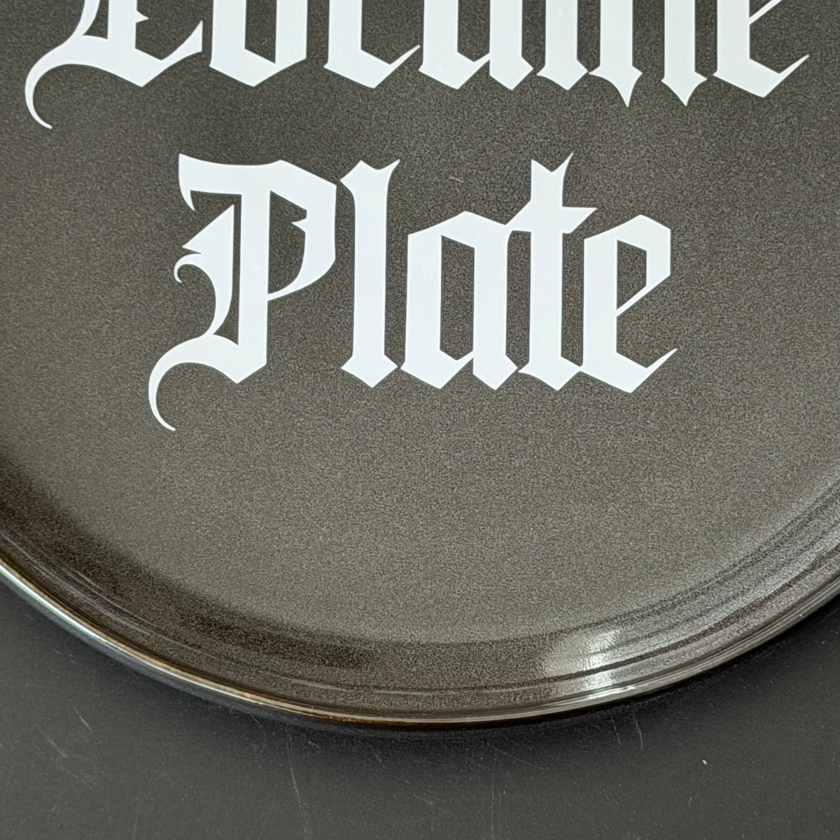 Cocaine Plate, Black Ceramic Plate Decorative Gothic Font