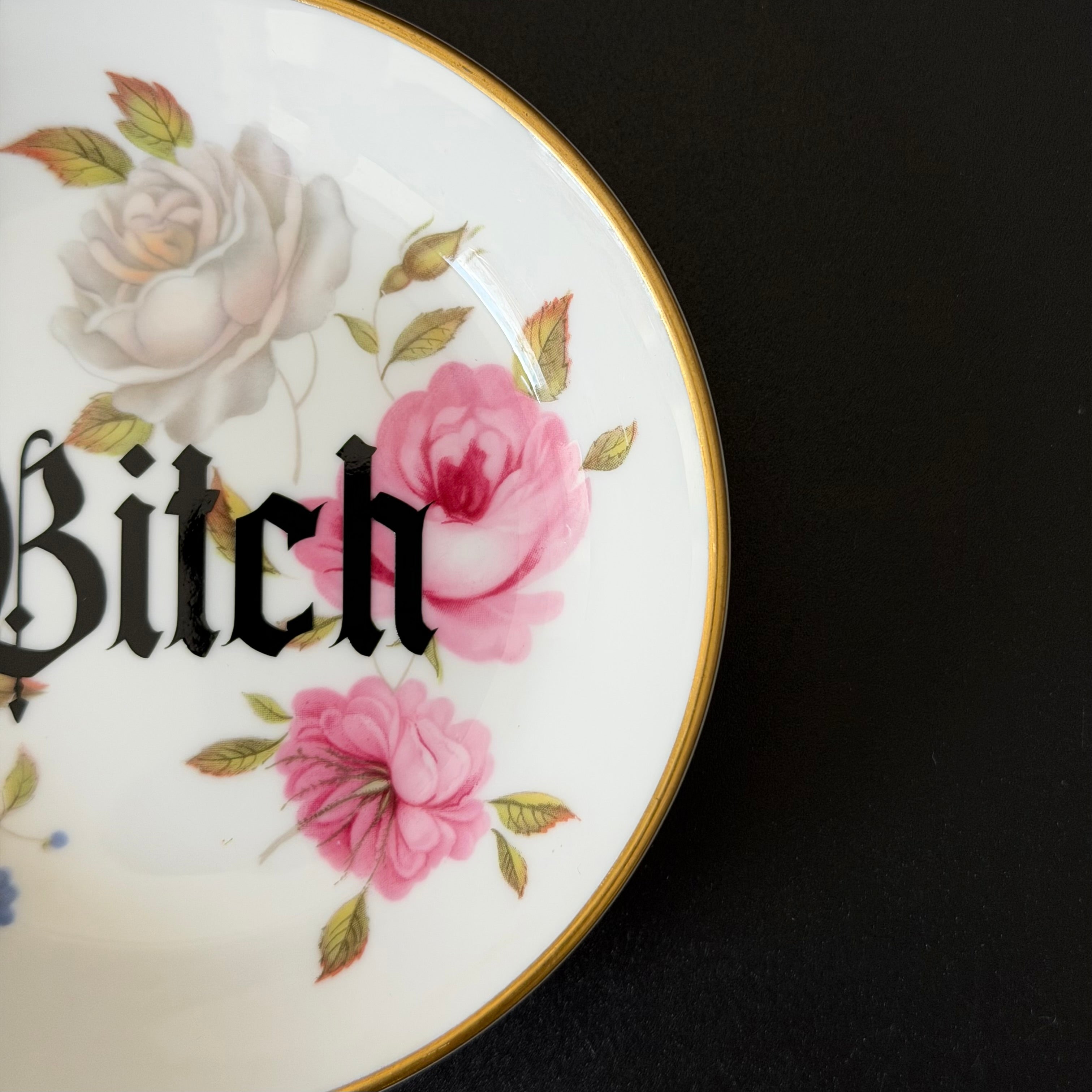 Bitch Mini Trinket Dish, Royal Worcester Bone China, Funny Ring Dish