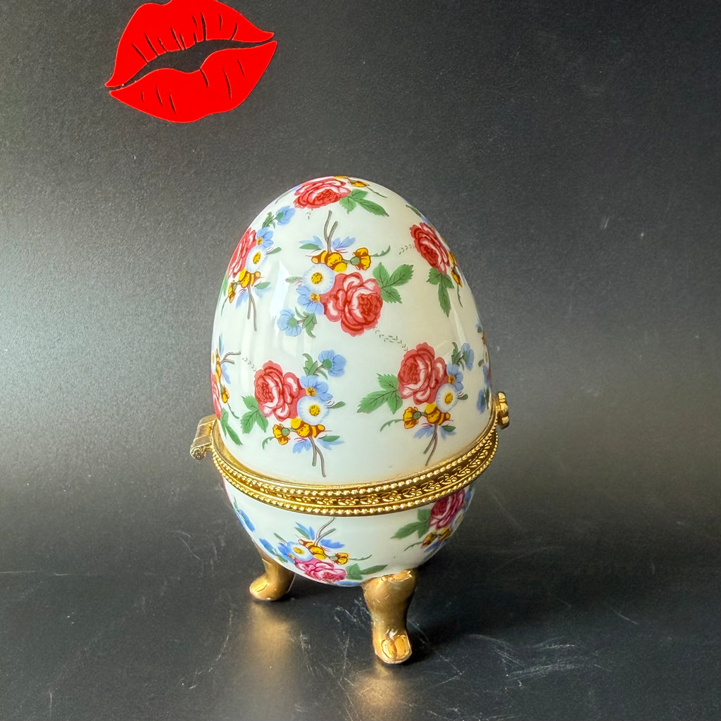 Nosy Bitch Vintage Porcelain Egg Trinket Box