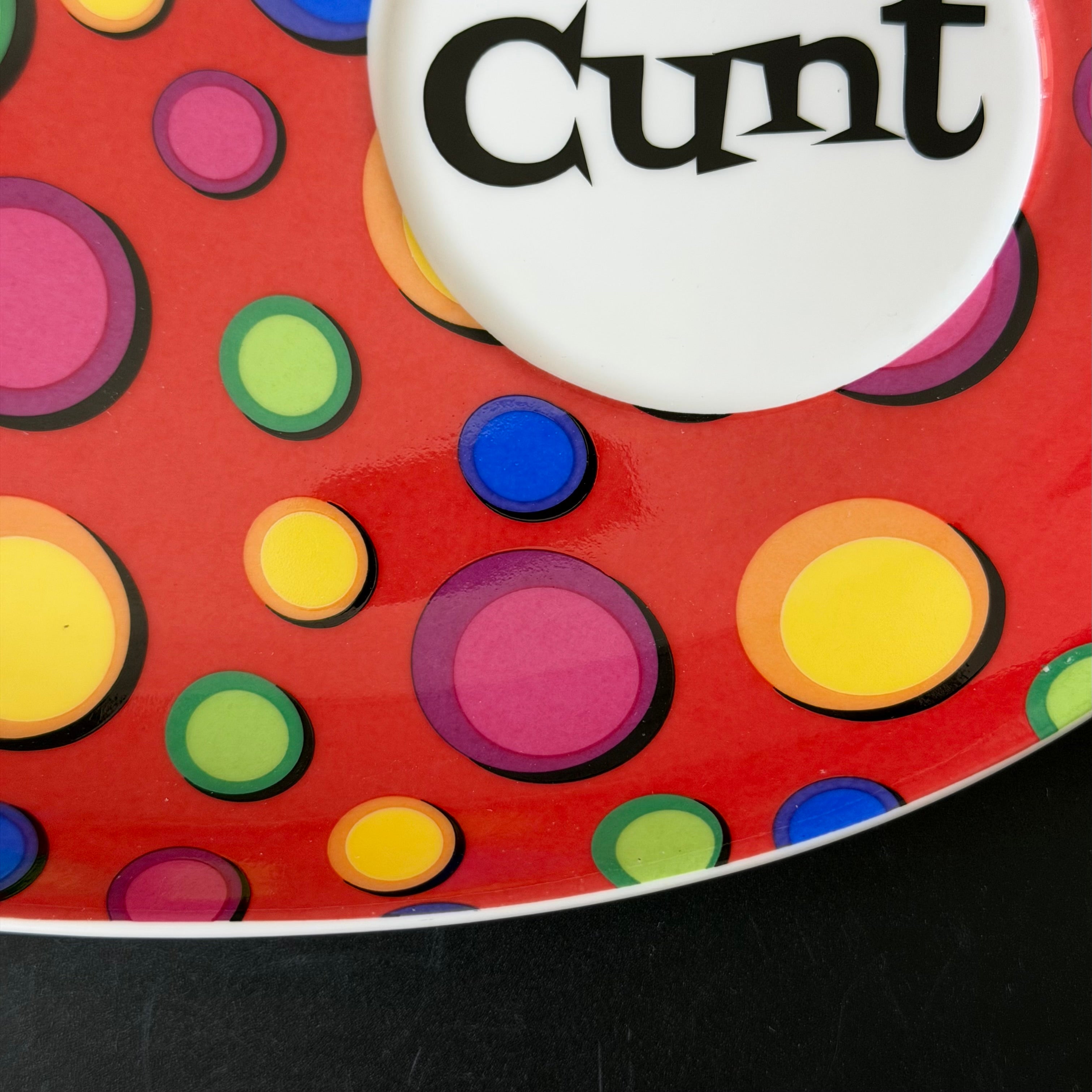 Funky Retro Cunt Decorative Plate, Colourful Statement Dish