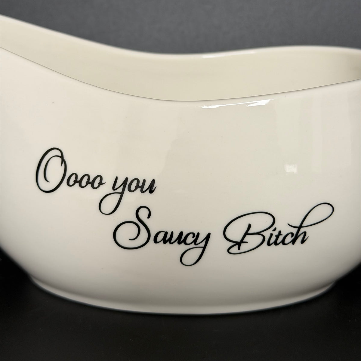 Oooo you Saucy Bitch Cheeky Porcelain Gravy Jug / Sauce Boat