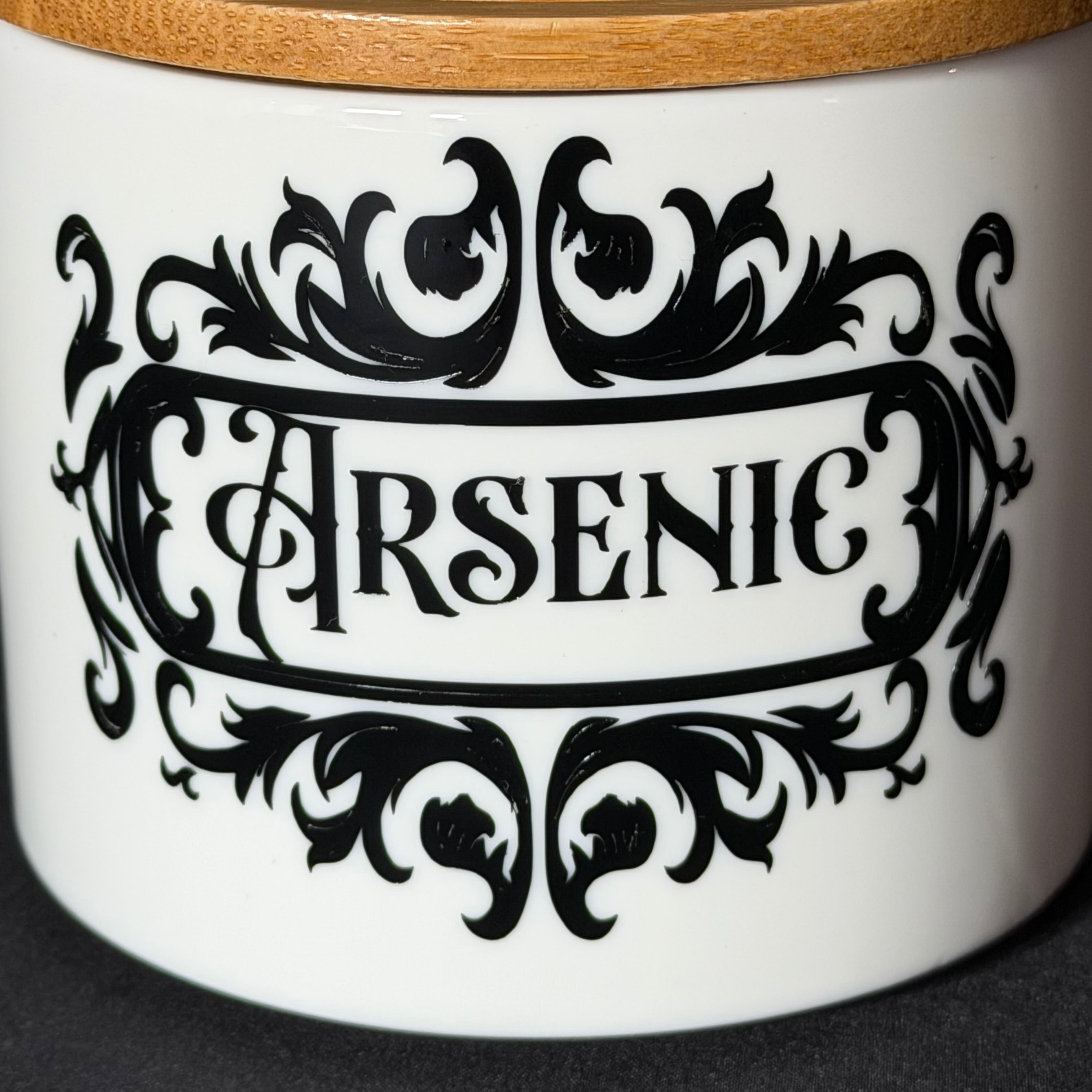 Funny Statement Storage Canister Arsenic, Decorative Kitchen Storage Jar, Bold Home Decor, Sassy Swears