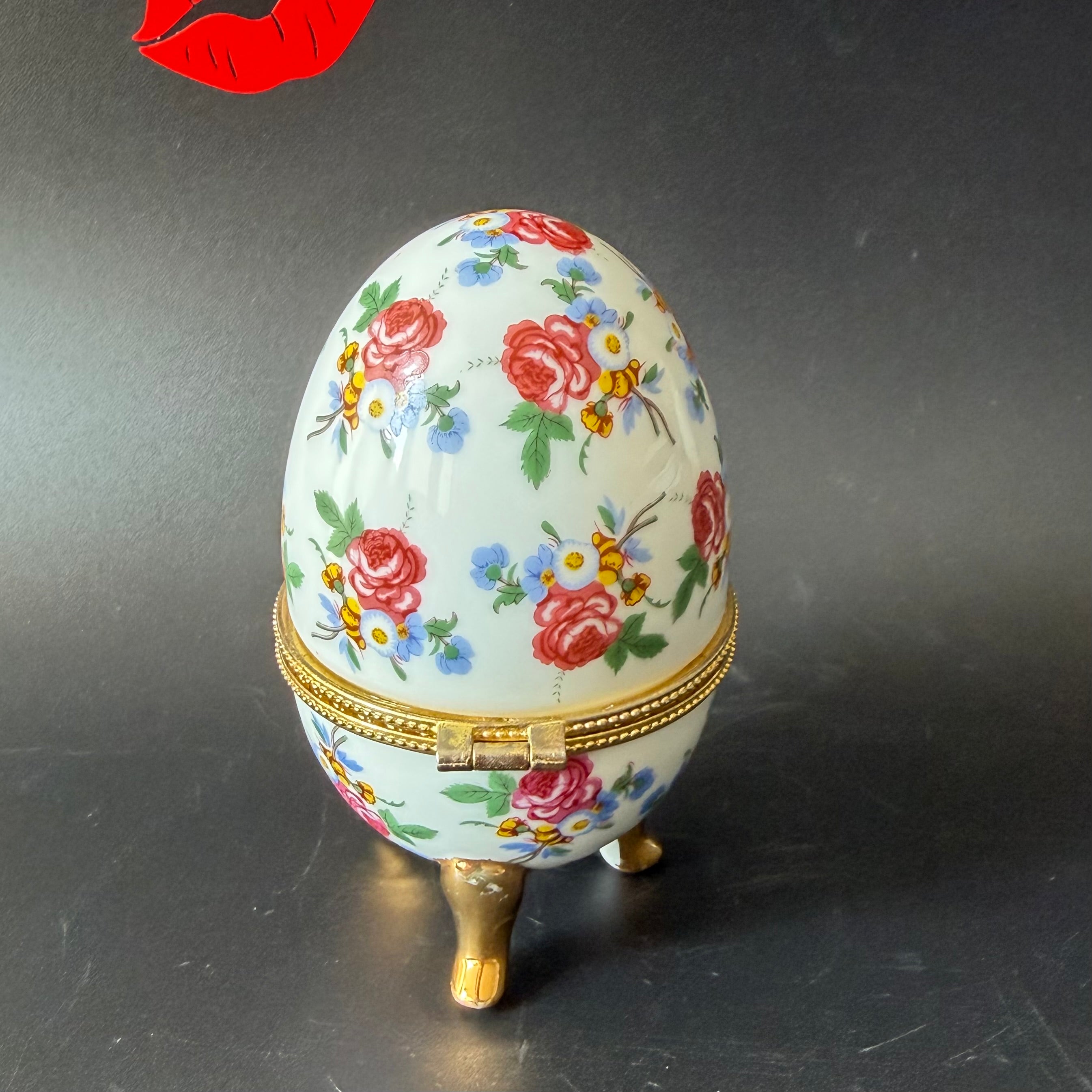 Nosy Bitch Vintage Porcelain Egg Trinket Box
