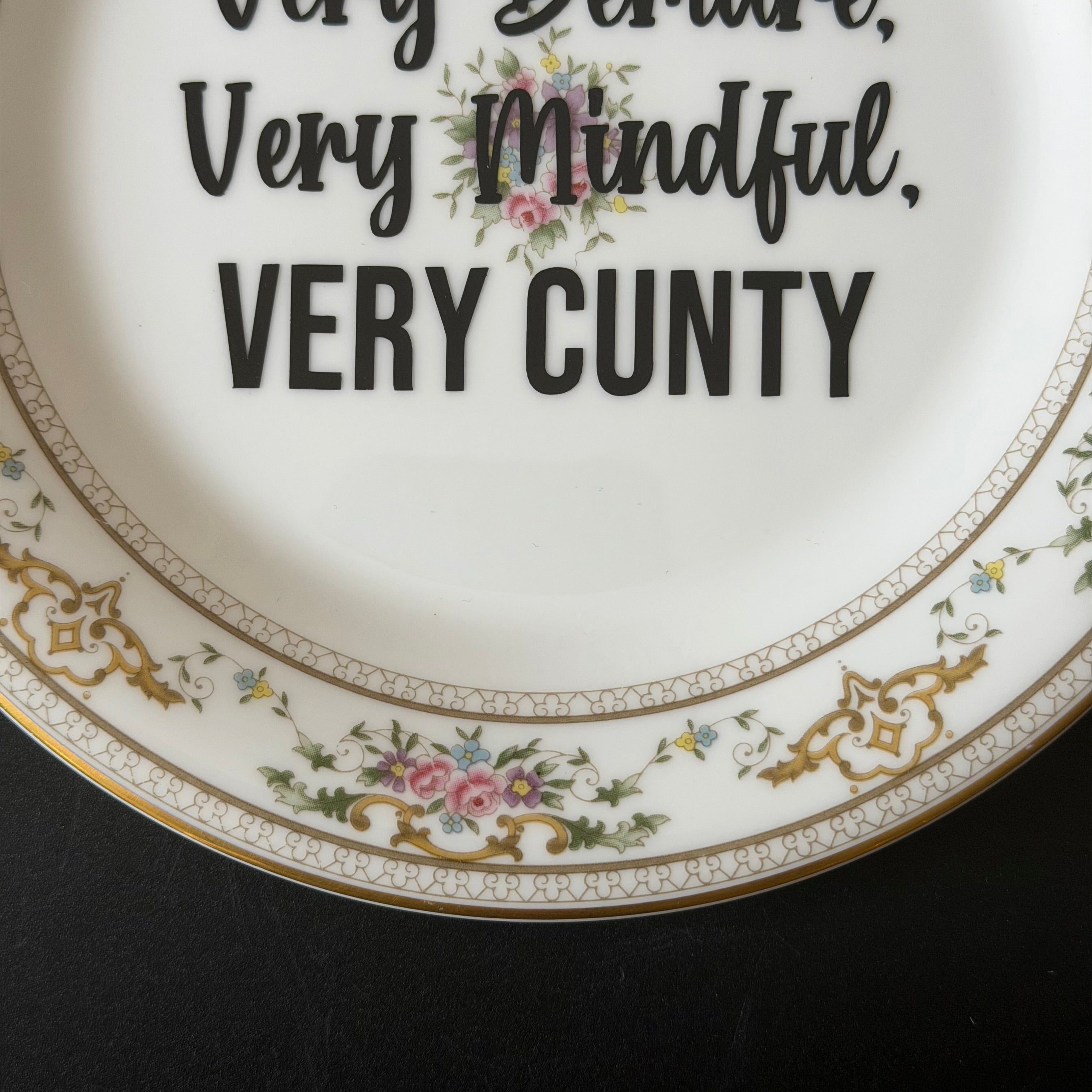 Very Demure, Very Mindful, Very Cunty Vintage Royal Doulton Bone China Plate