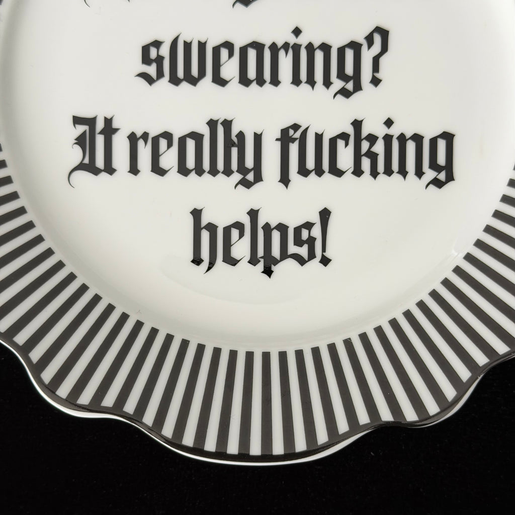 Have You Tried Swearing? It Really Fucking Helps, Funny Sweary Plate, Gothic Decor, Dark Humour Gift, Statement Home Decor