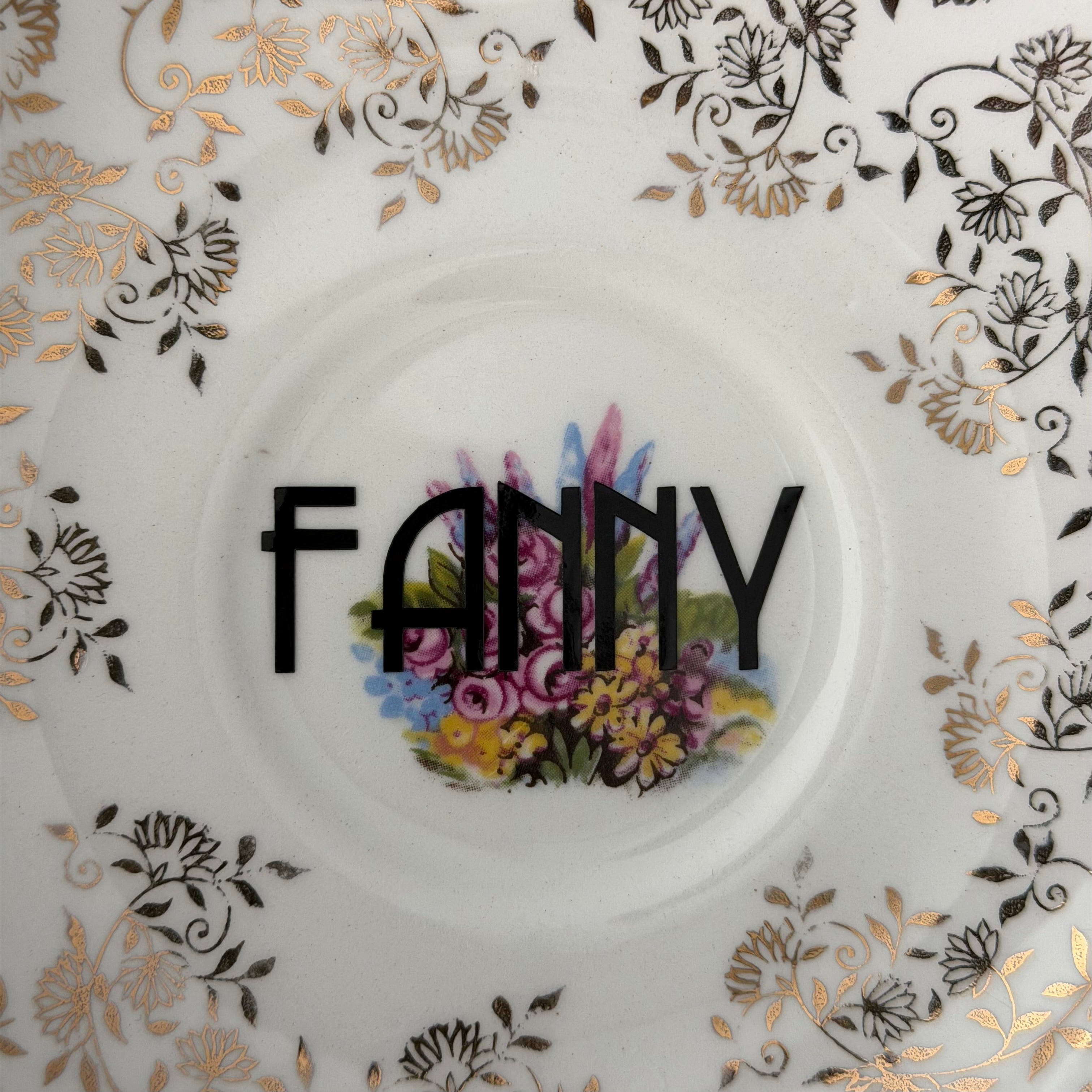 "Fanny" Vintage Bone Porcelain Decorative Plate | Sweary Gift | Sassy Swears