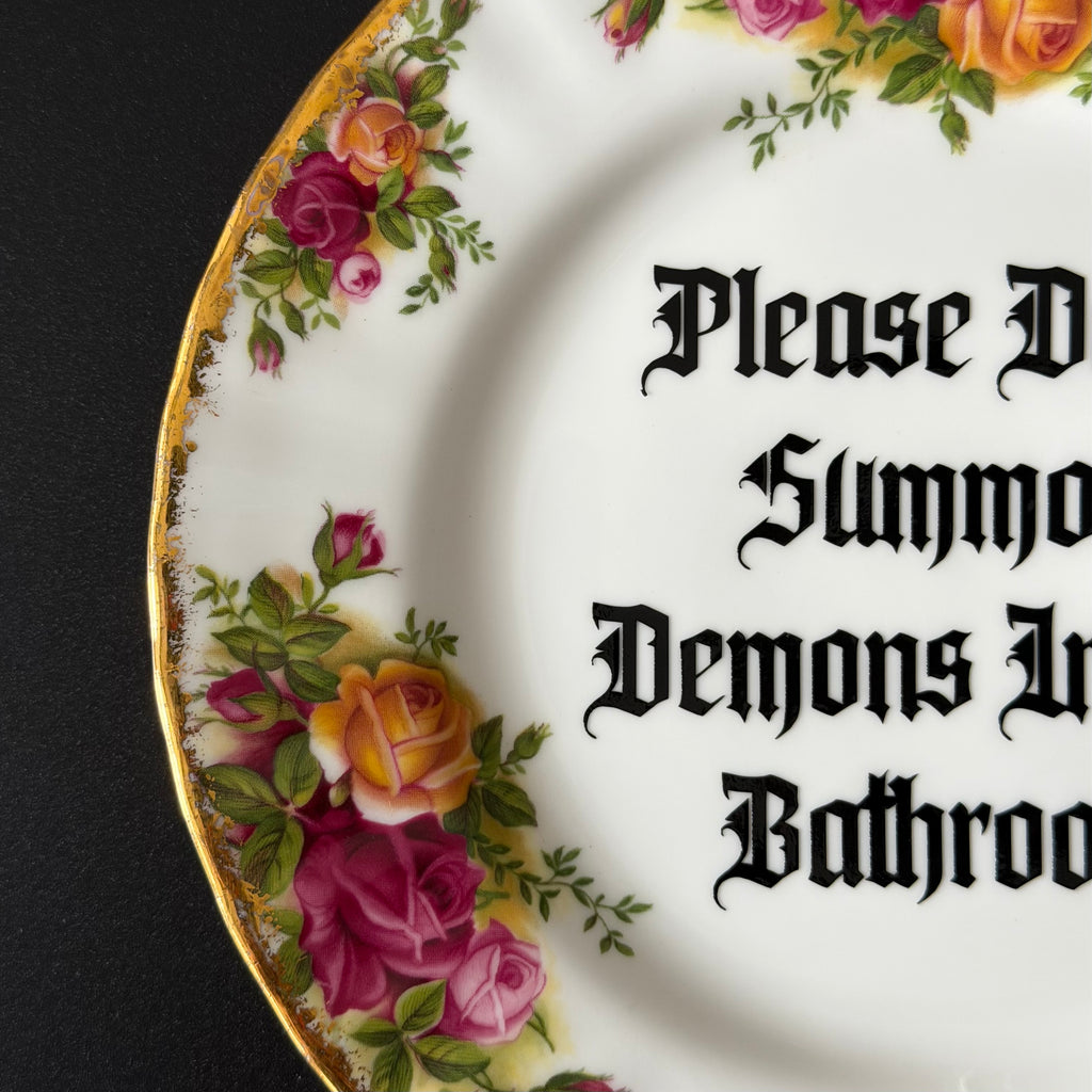 Please Don't Summon Demons In The Bathroom, Royal Albert Old Country Roses Plate