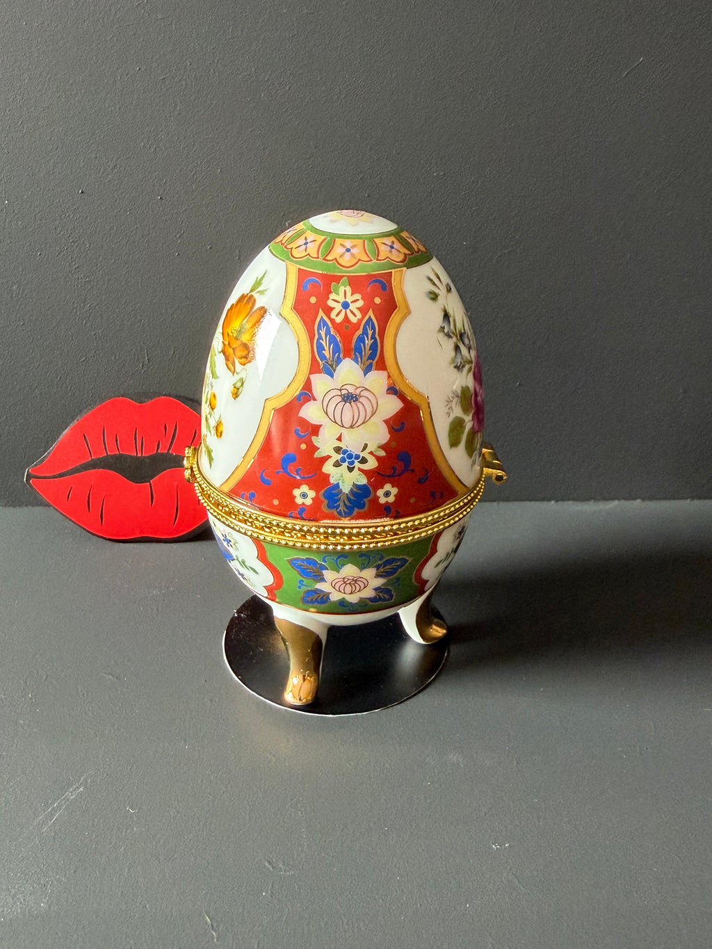 Nosy Bitch Vintage Porcelain Egg Trinket Box