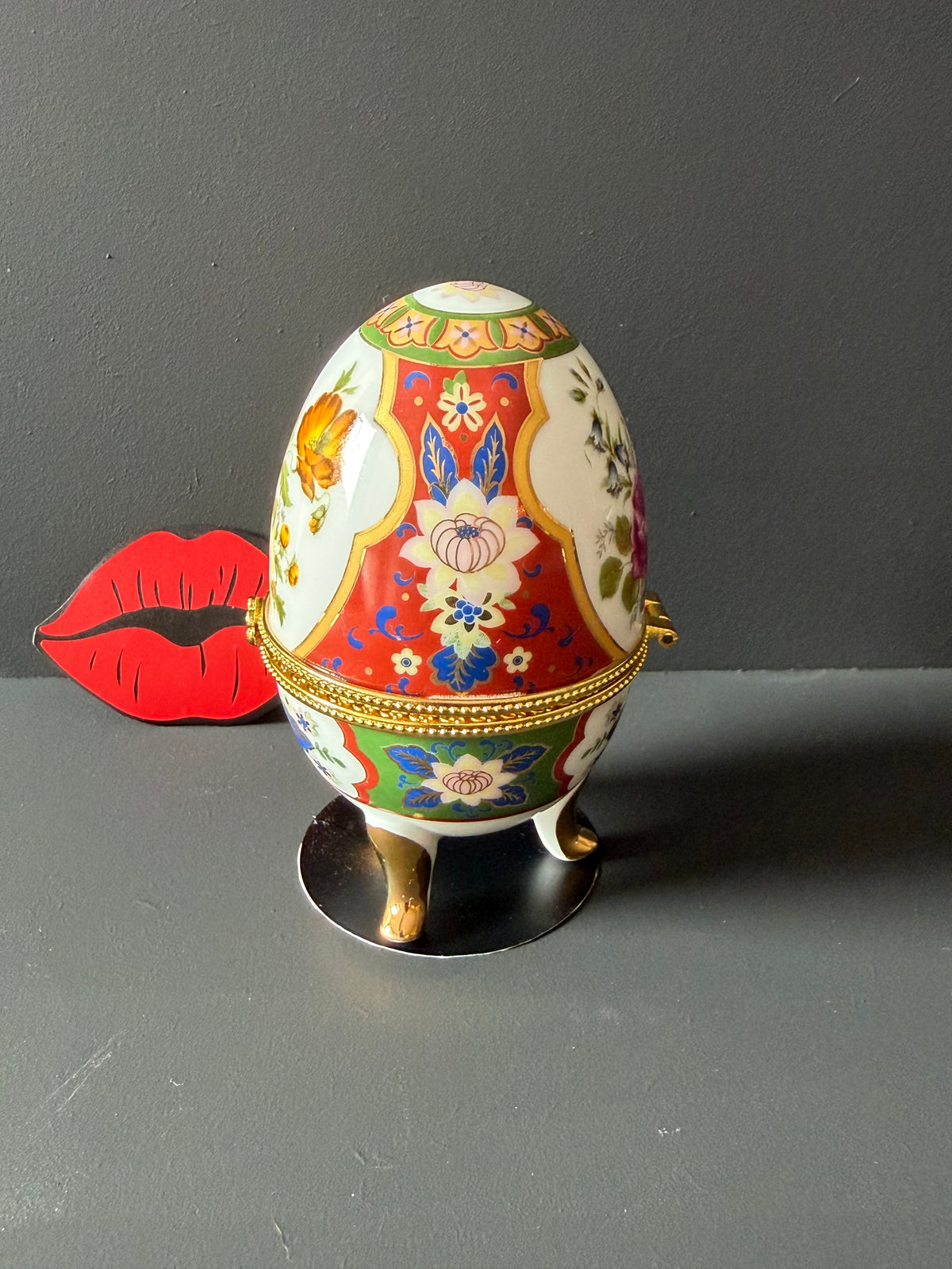 Nosy Bitch Vintage Porcelain Egg Trinket Box