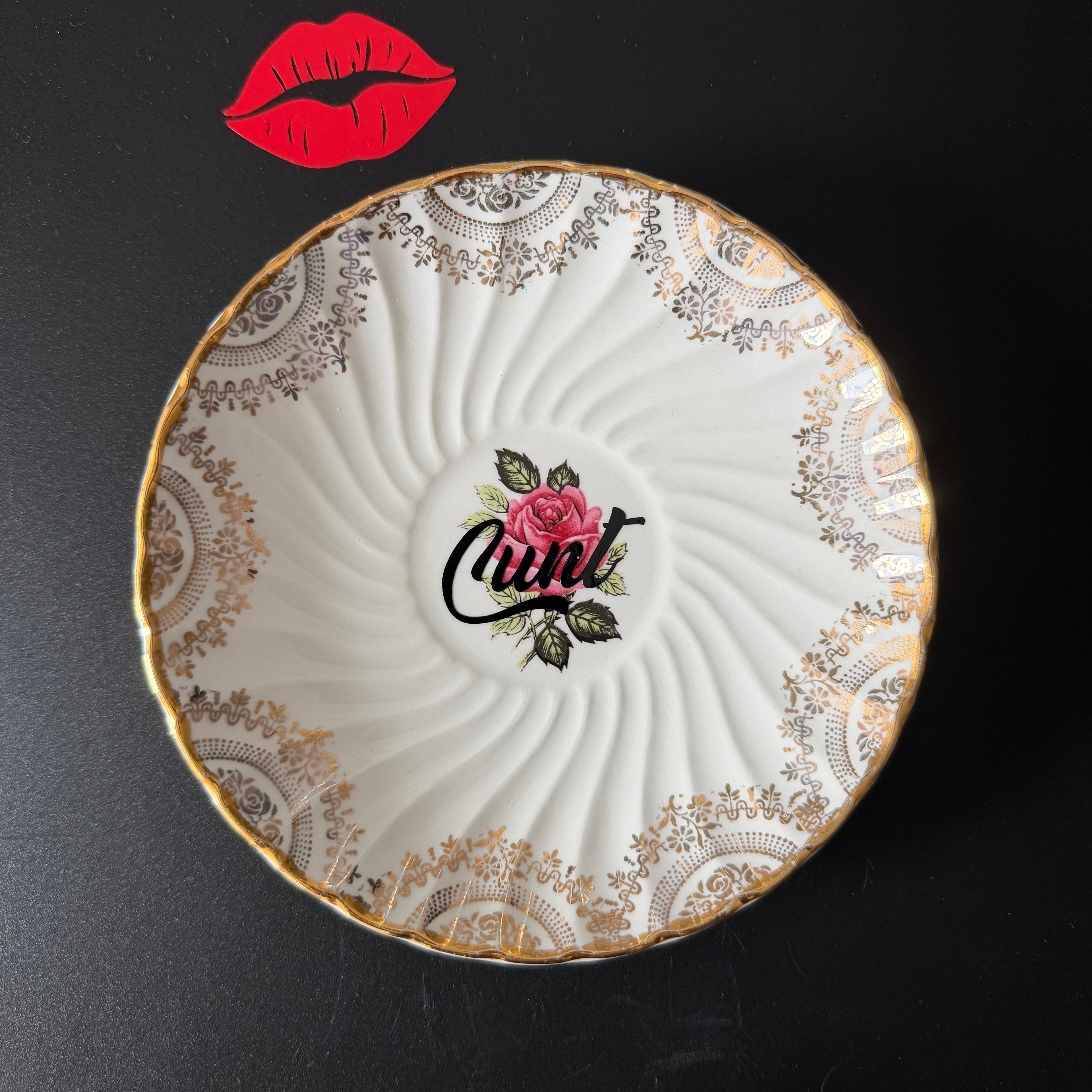 "Cunt" Vintage Porcelain Decorative Plate | Sweary Gift | Sassy Swears