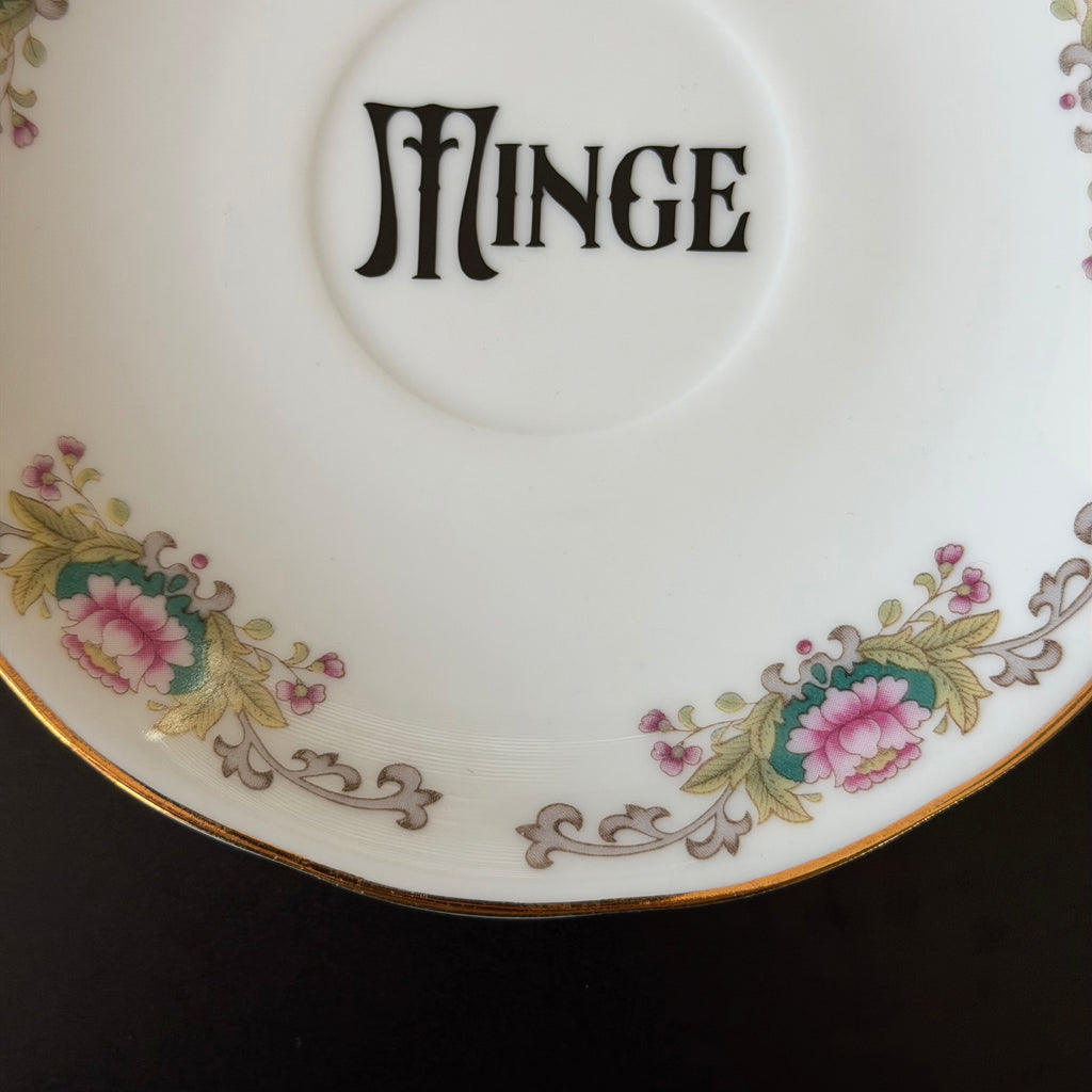 Minge Vintage Bone China Saucer, Funny Sweary Upcycled China Plate