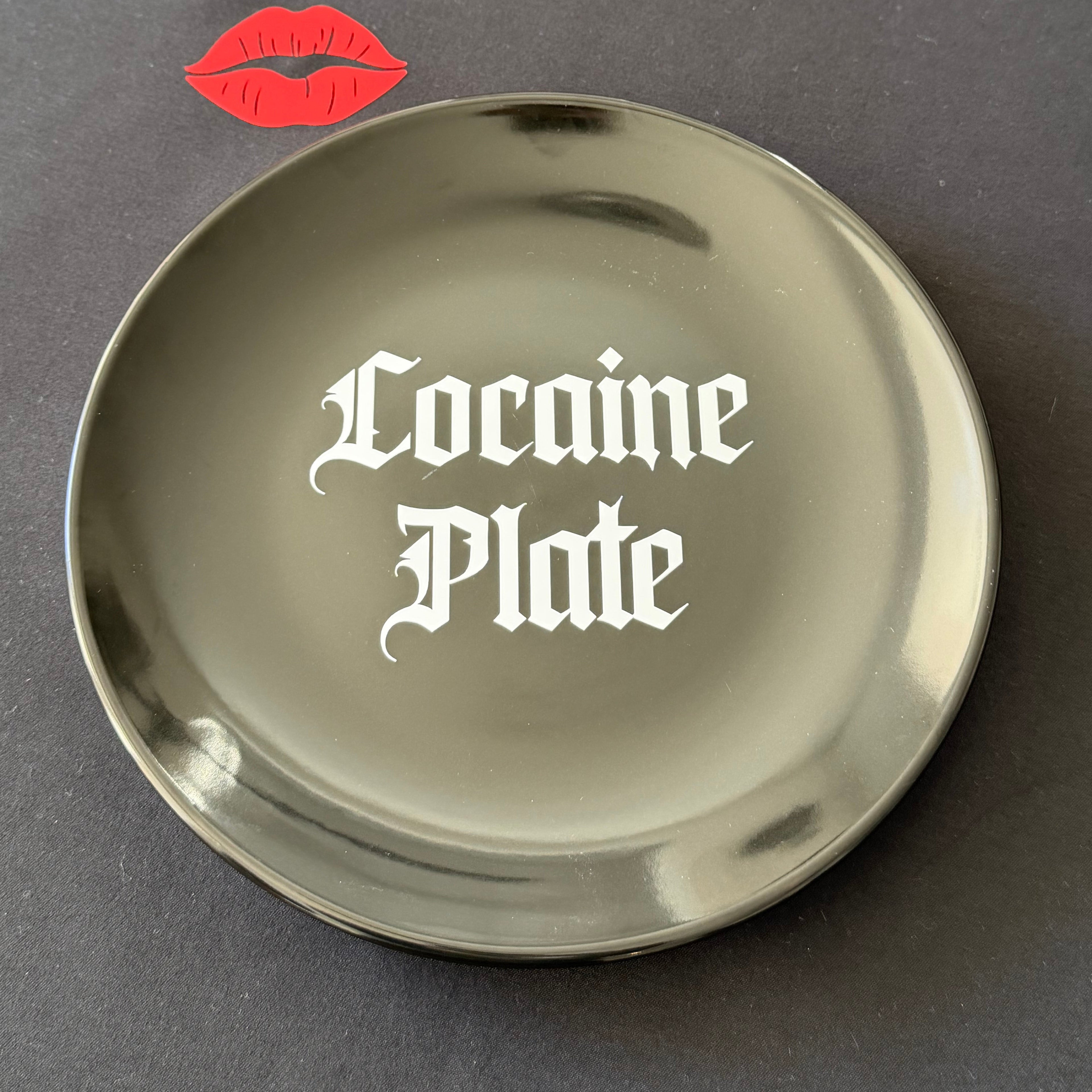 Cocaine Plate, Hand Decorated Pre Loved Modern Plate, Decorative Gift, Home Decor