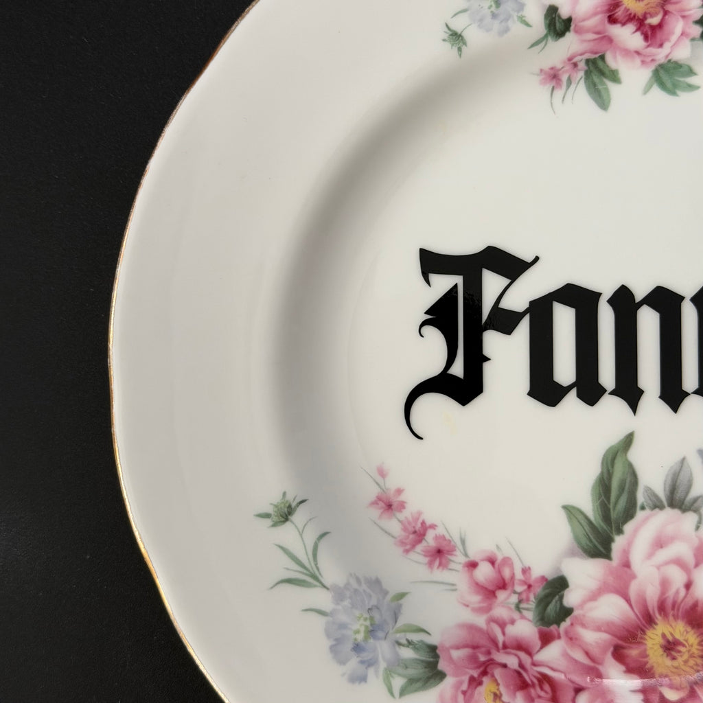 Fanny, Gothic Style Upcycled Vintage Bone China Plate