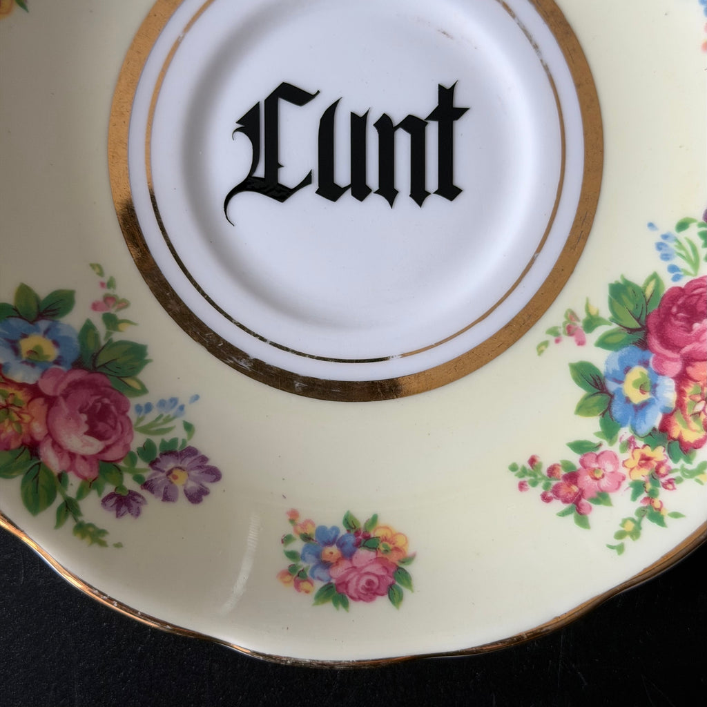Cunt Vintage Bone China Gothic Saucer Plate