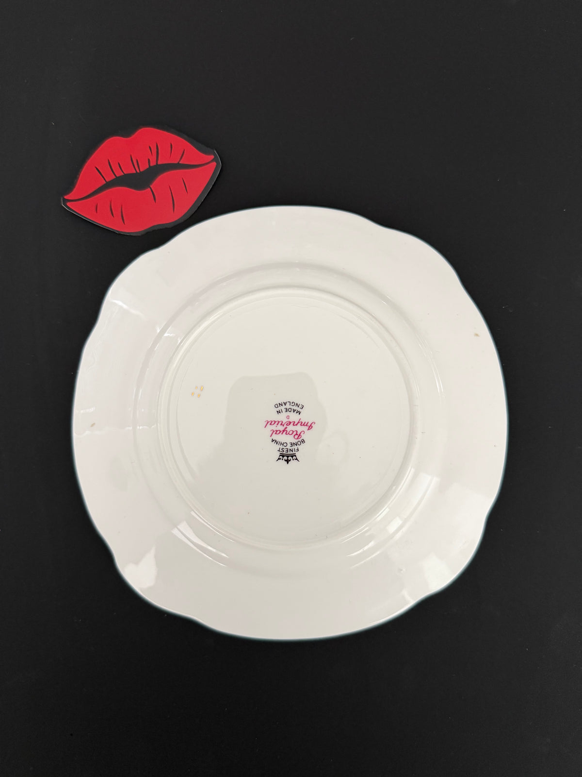 Kiss me Softly / Ruin me Completely - Set of 2 Vintage Royal Imperial Bone China Plates