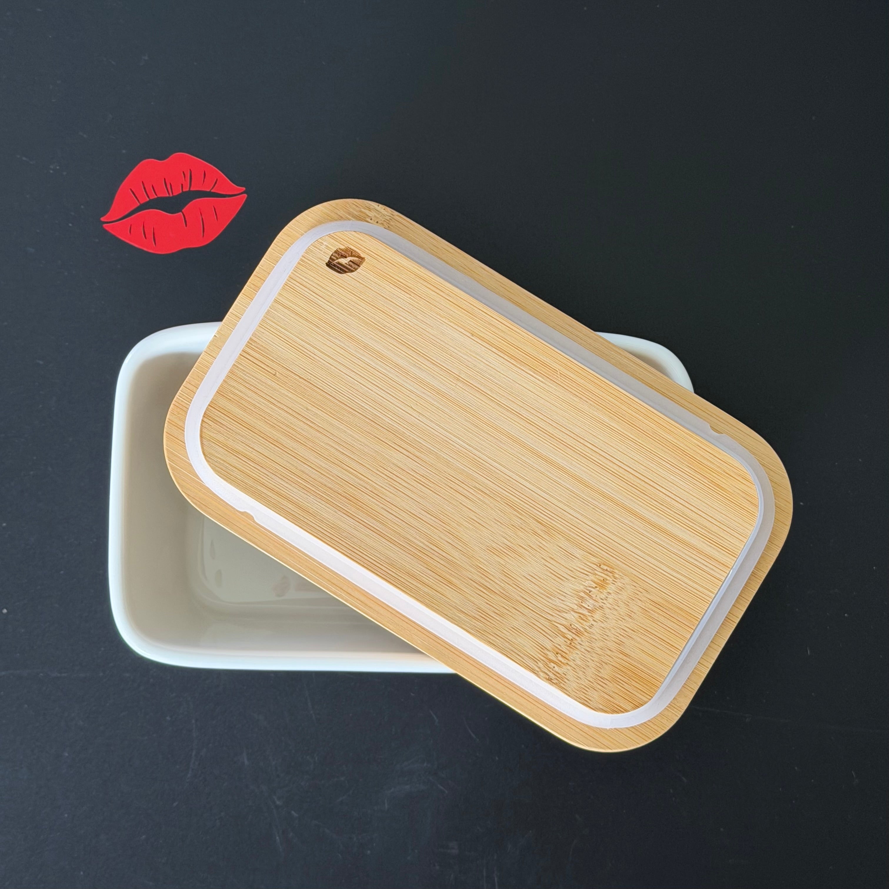 Is Butter A Carb? Engraved Porcelain Butter Dish & Knife Set, Funny Kitchen Gift
