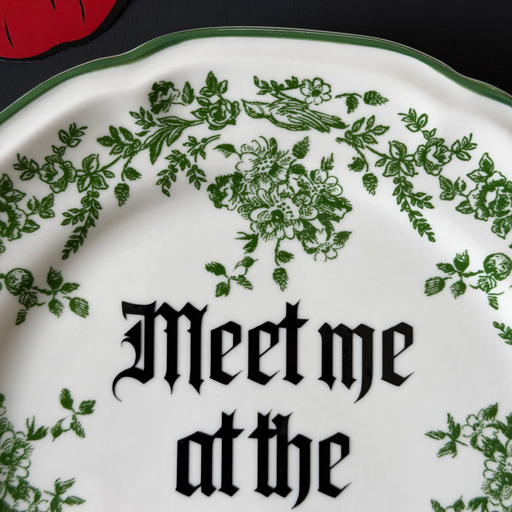 Meet Me At The Graveyard, Gothic Porcelain Plate