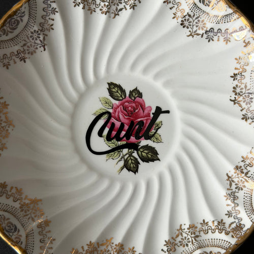 "Cunt" Vintage Porcelain Decorative Plate | Sweary Gift | Sassy Swears