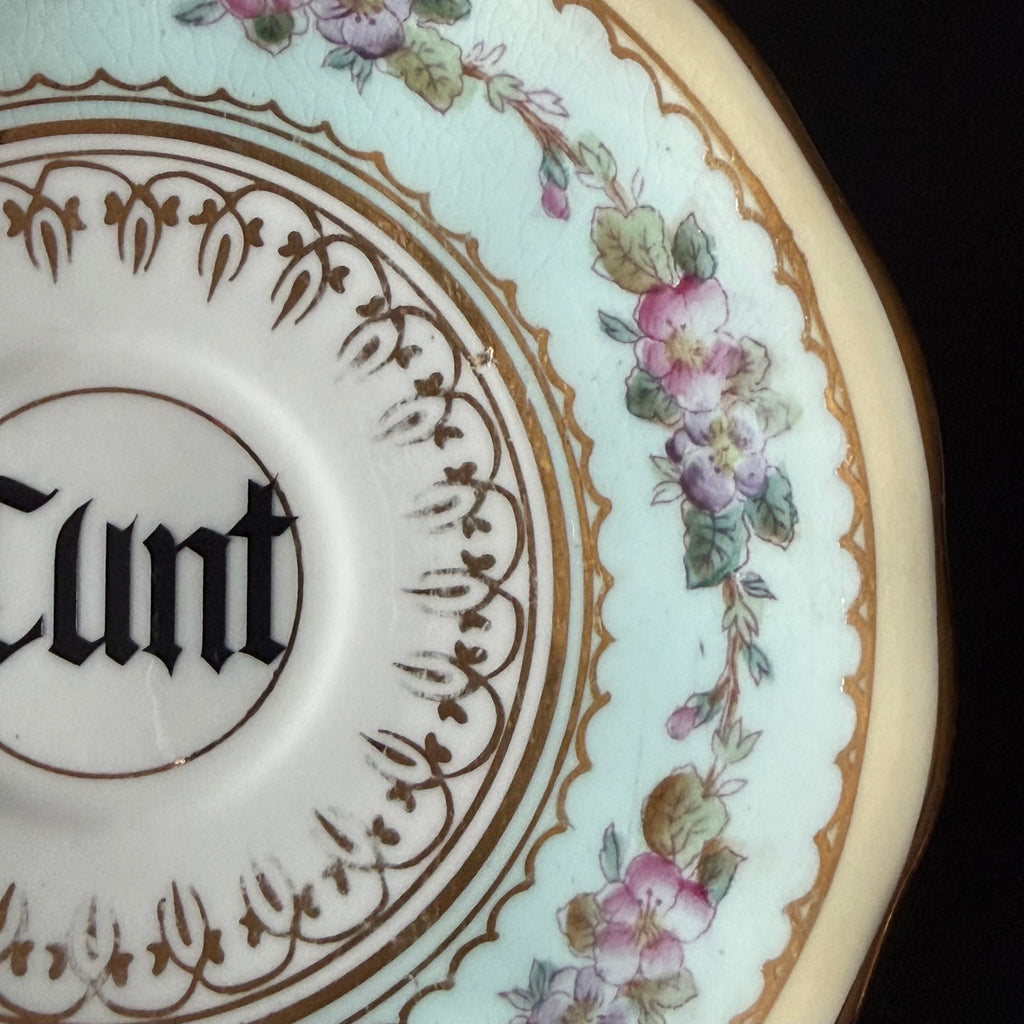 Cunt Vintage Bone China Gothic Saucer Plate