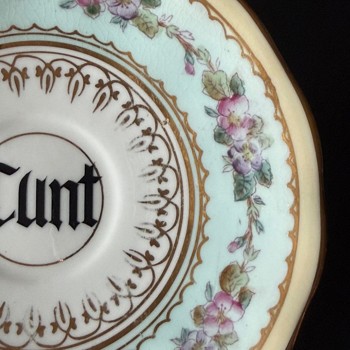 Cunt Vintage Bone China Gothic Saucer Plate