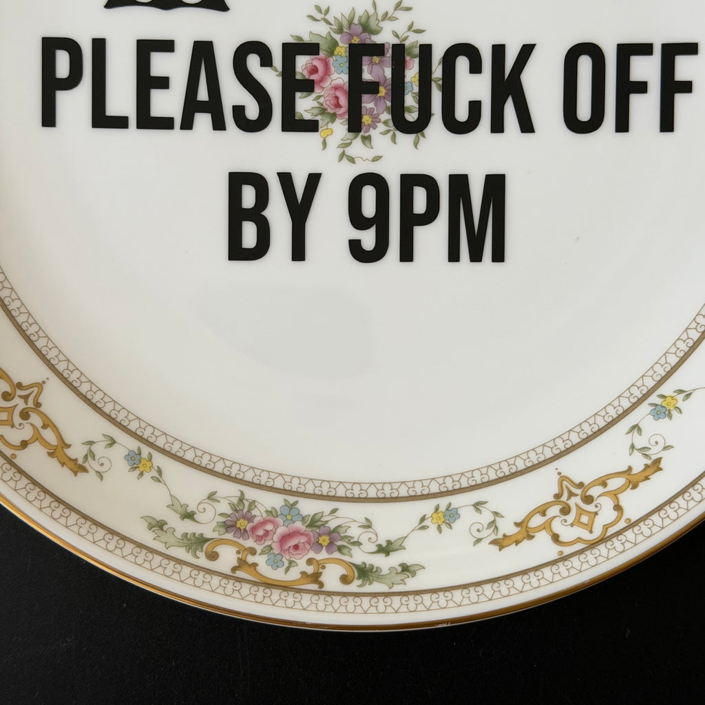 Welcome, Please Fuck Off by 9PM Decorative Bone China Serving Plate