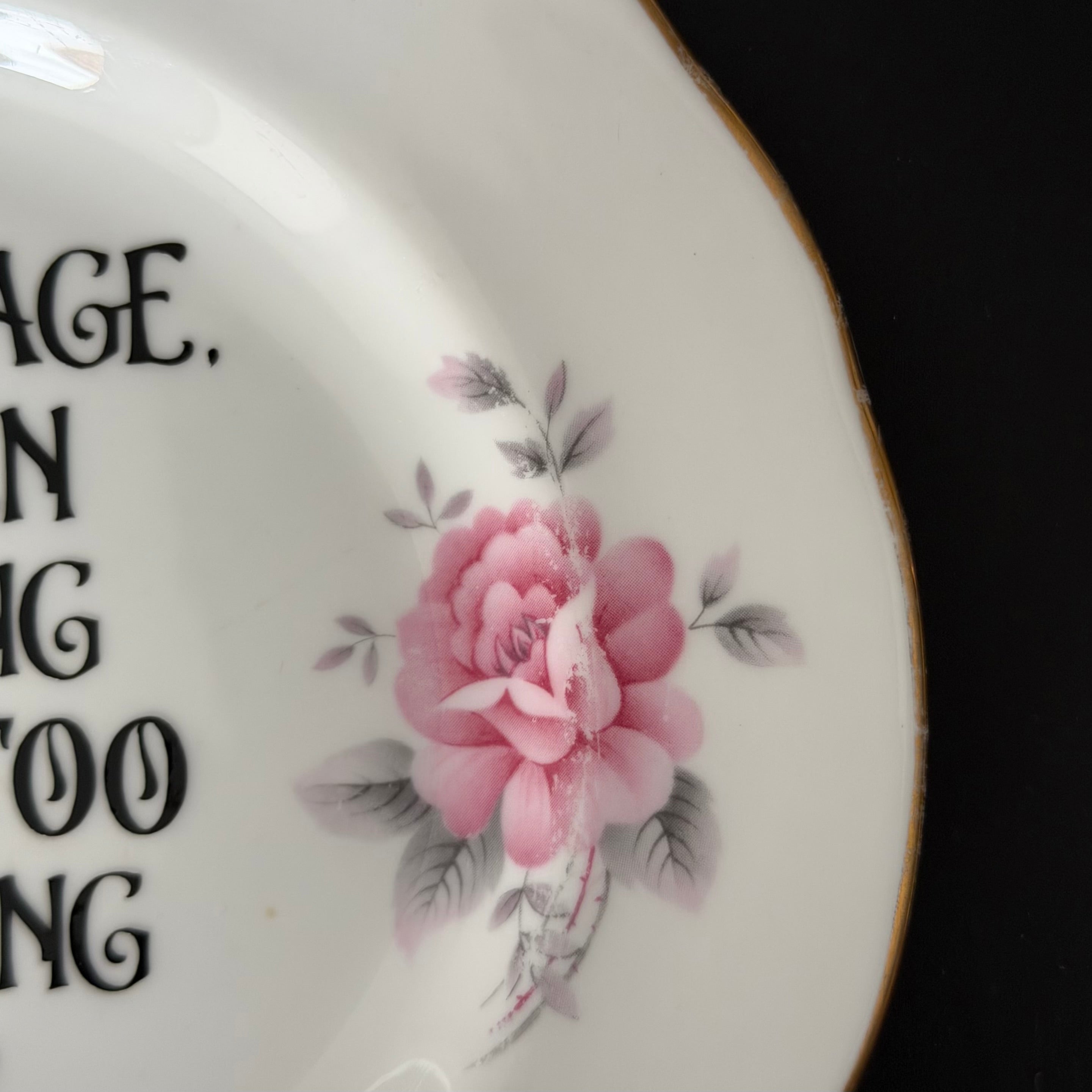 Marriage When Dating Goes Too Fucking Far, Personalised Wedding Gift, Upcycled Vintage Plate
