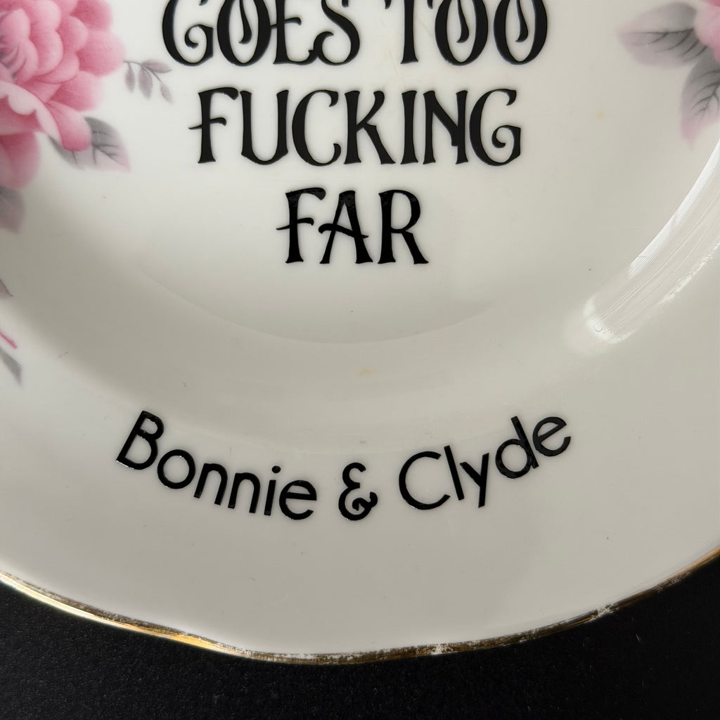 Marriage When Dating Goes Too Fucking Far, Personalised Wedding Gift, Upcycled Vintage Plate