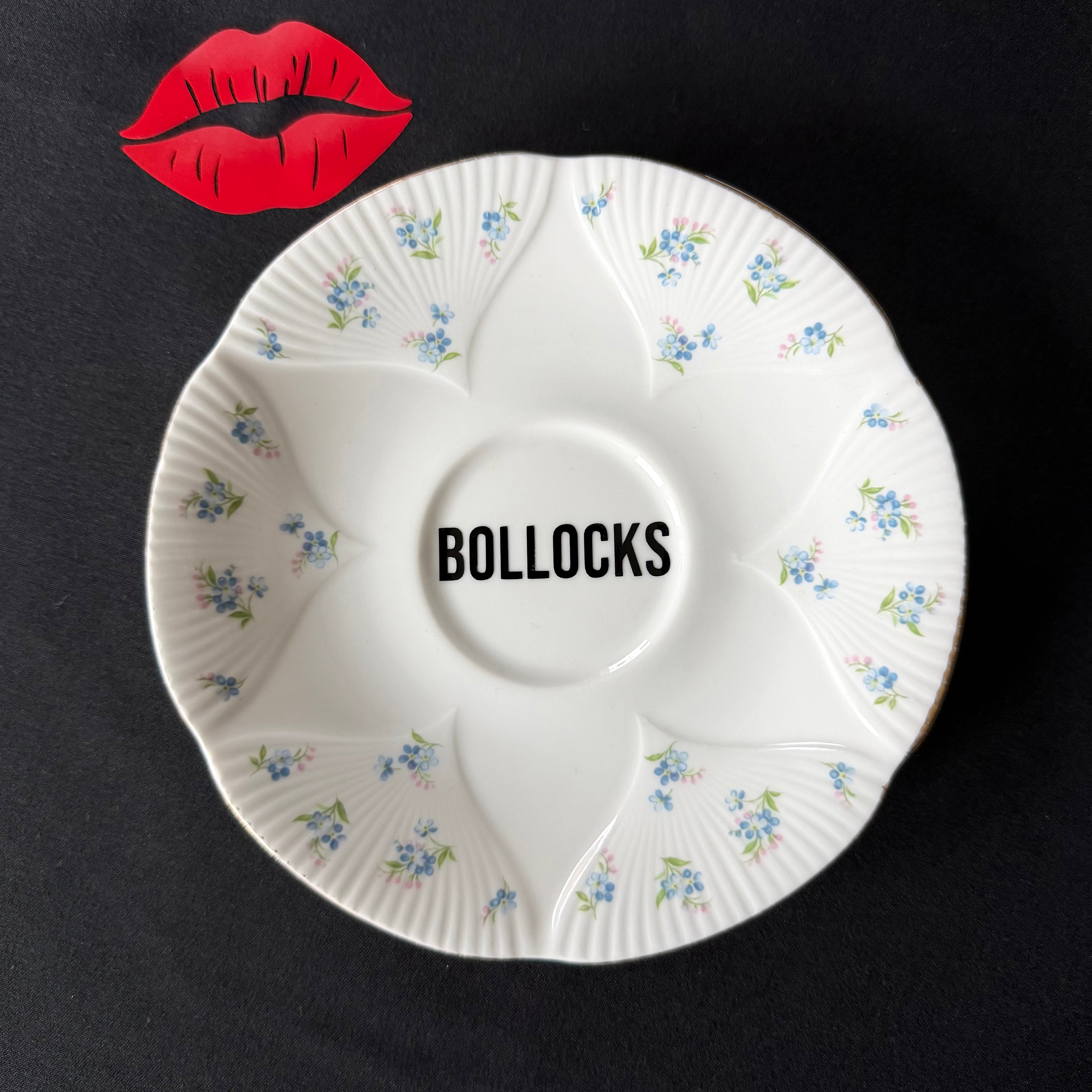 "Bollocks" Vintage Bone China Decorative Plate | Sweary Gift | Sassy Swears