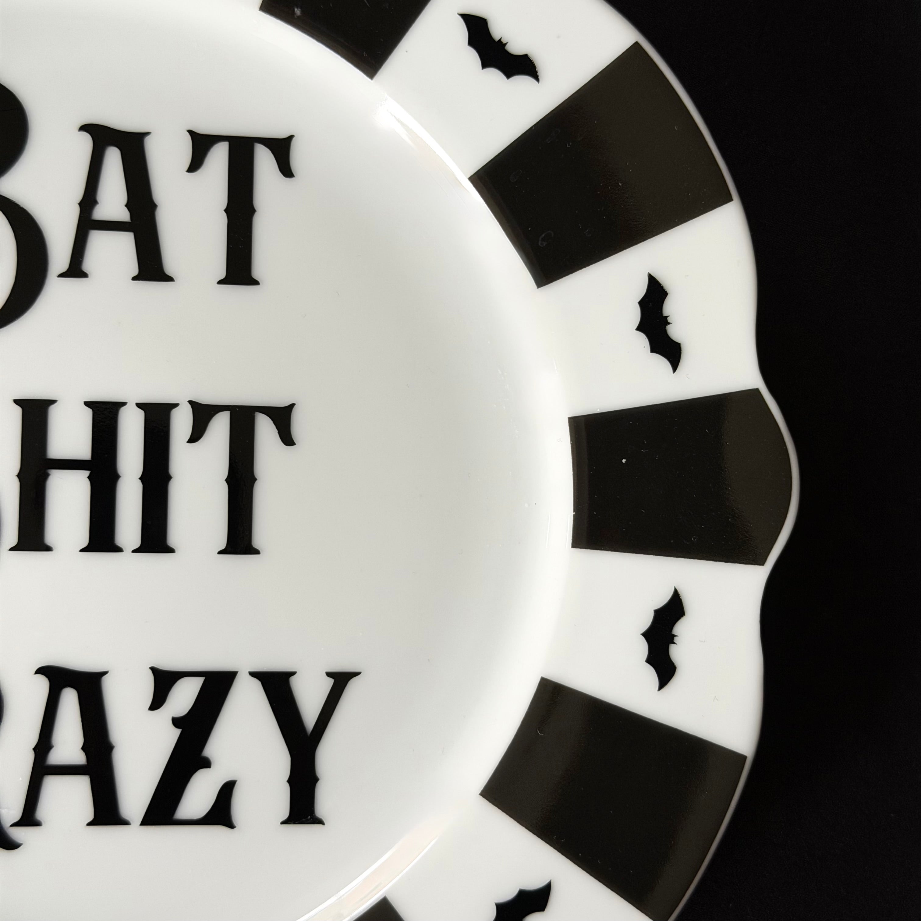 Bat Shit Crazy Plate, Funny Sweary Decor, Alternative Gothic Plate, Dark Humour Gift, Modern Statement Decor