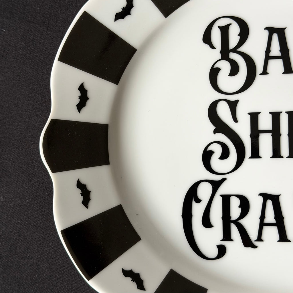 Bat Shit Crazy Plate, Funny Sweary Decor, Alternative Gothic Plate, Dark Humour Gift, Modern Statement Decor