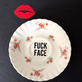 Fuck Face Plate, Richmond Bone China, Black Vinyl Decor