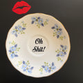 Oh Shit! Upcycled Bone China Profanity Plate