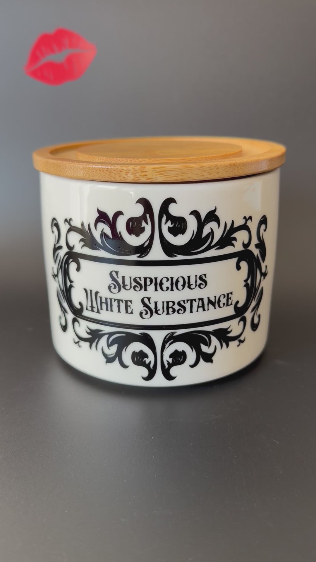 "Suspicious White Substance" Ceramic Storage Canister | Funny Kitchen Jar
