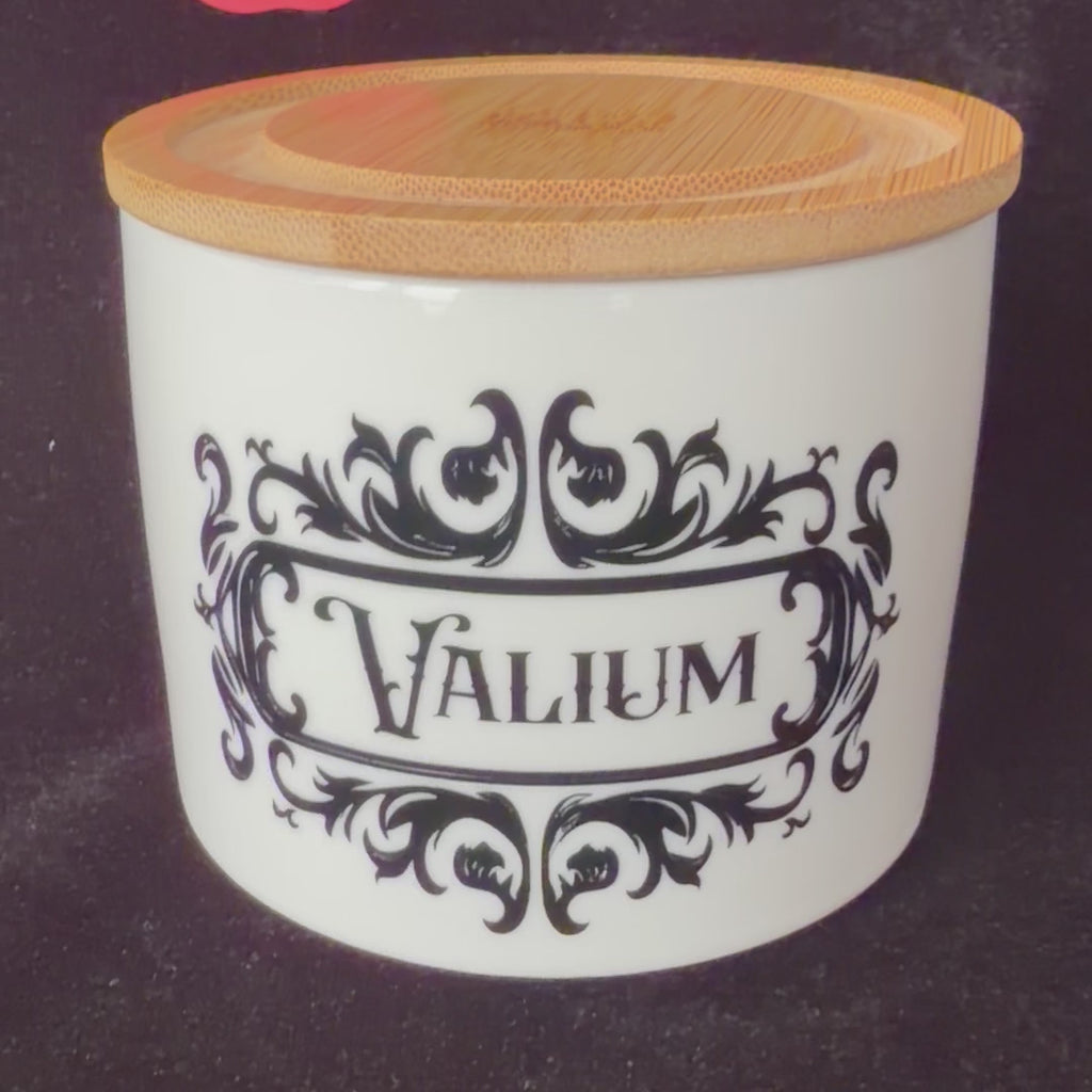 "Valium" Ceramic Storage Canister | Funny Kitchen Jar | Sassy Swears