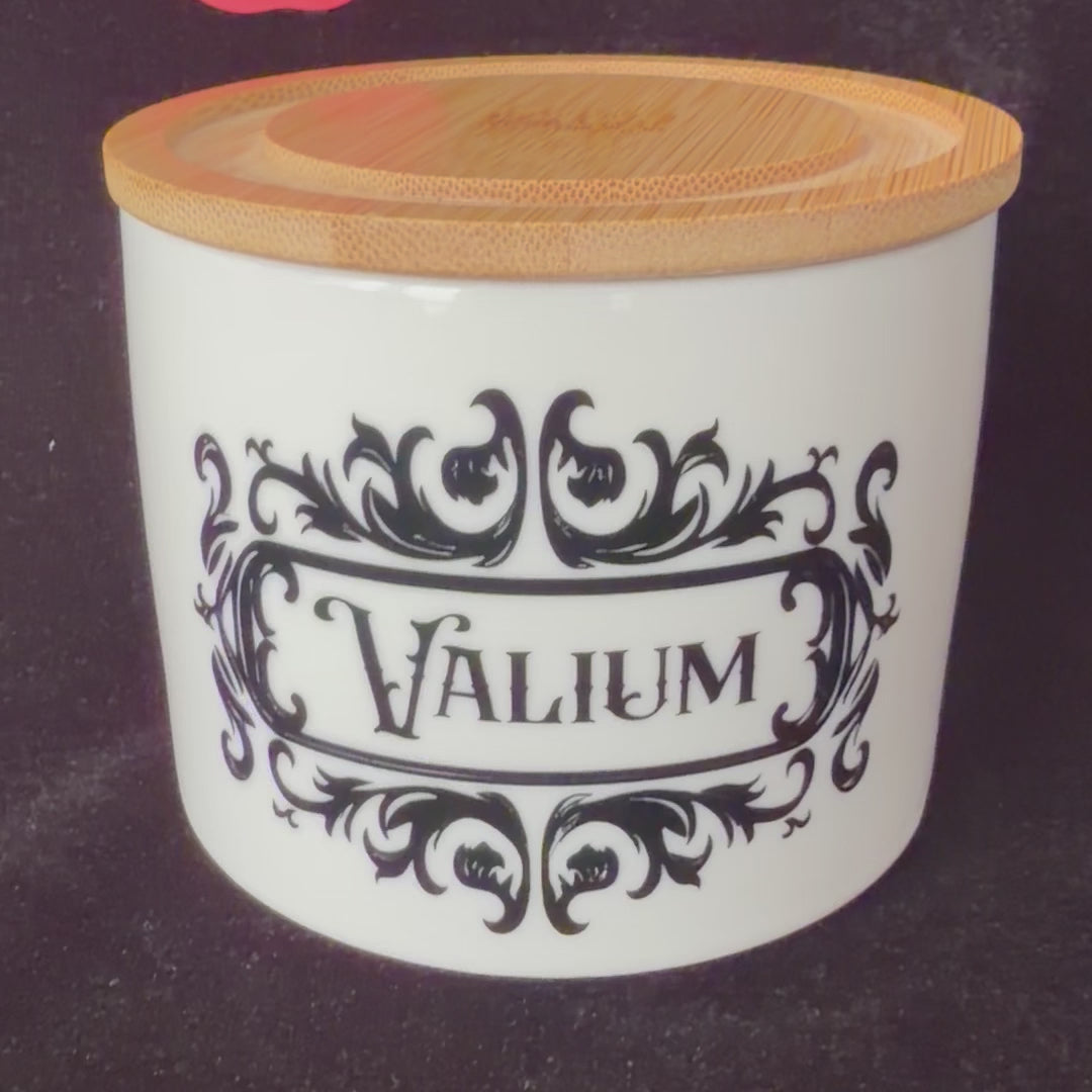 "Valium" Ceramic Storage Canister | Funny Kitchen Jar | Sassy Swears