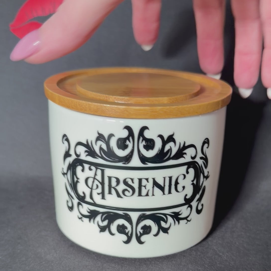 Funny Statement Storage Canister Arsenic, Decorative Kitchen Storage Jar, Bold Home Decor, Sassy Swears